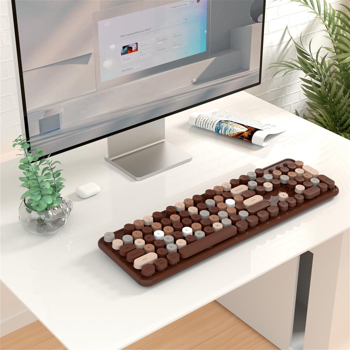 Teclado Inalámbrico Bluetooth Retro JAMfit 104 Teclas Colorido