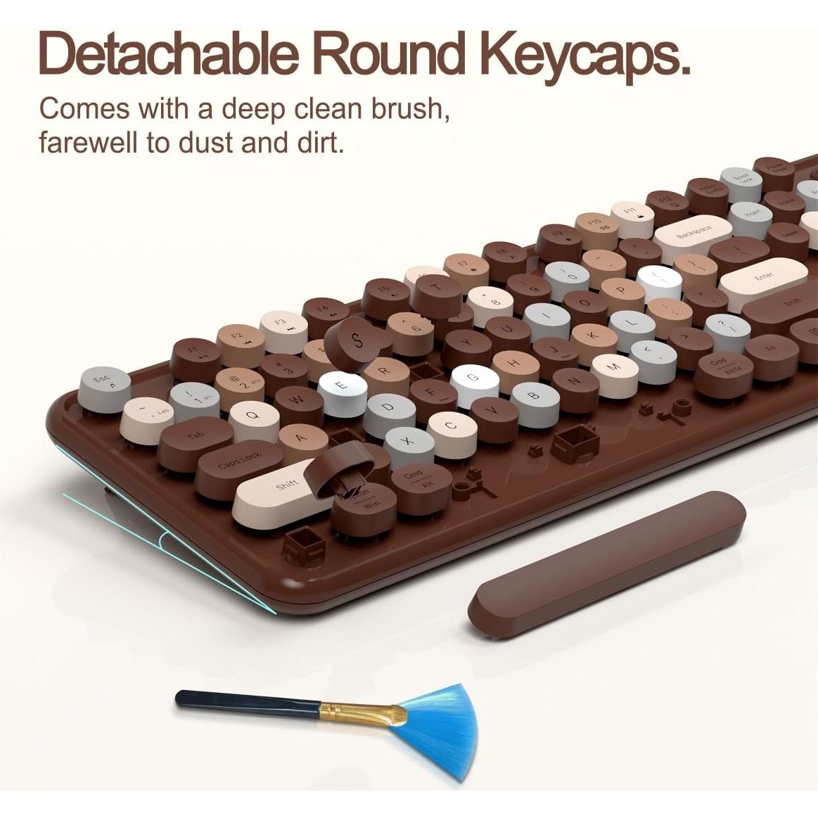 Teclado Inalámbrico Bluetooth Retro JAMfit 104 Teclas Colorido