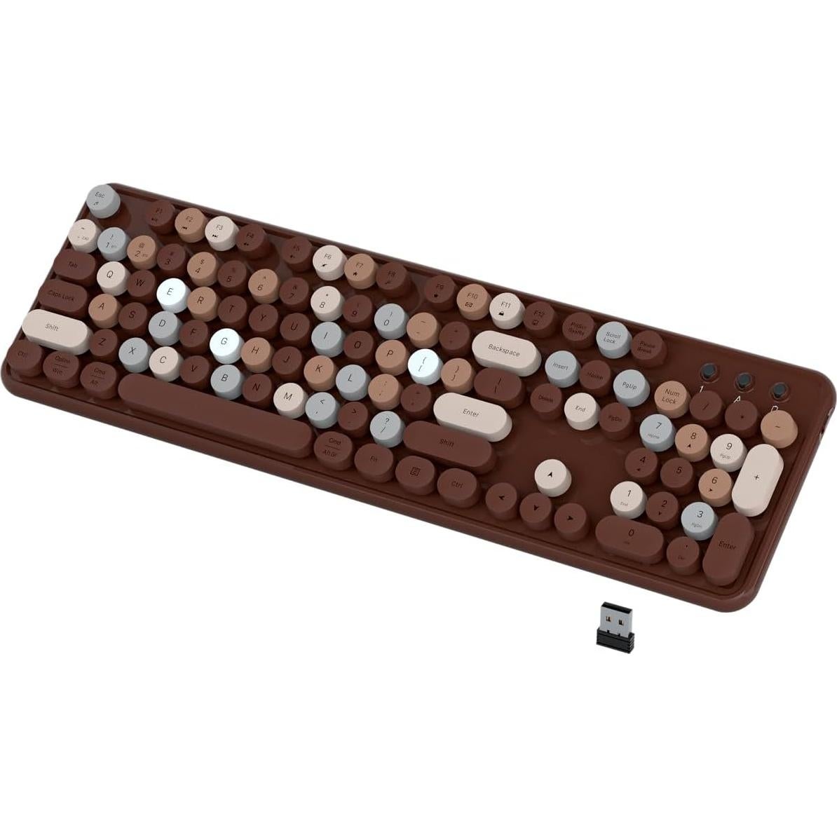 Teclado Inalámbrico Bluetooth Retro JAMfit 104 Teclas Colorido