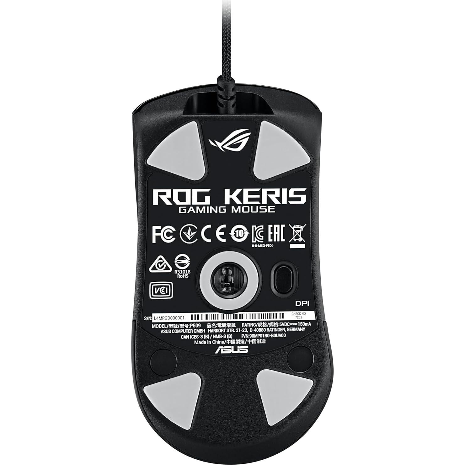 Ratón Óptico para Juegos ASUS ROG Keris 16000 dpi Con Cable