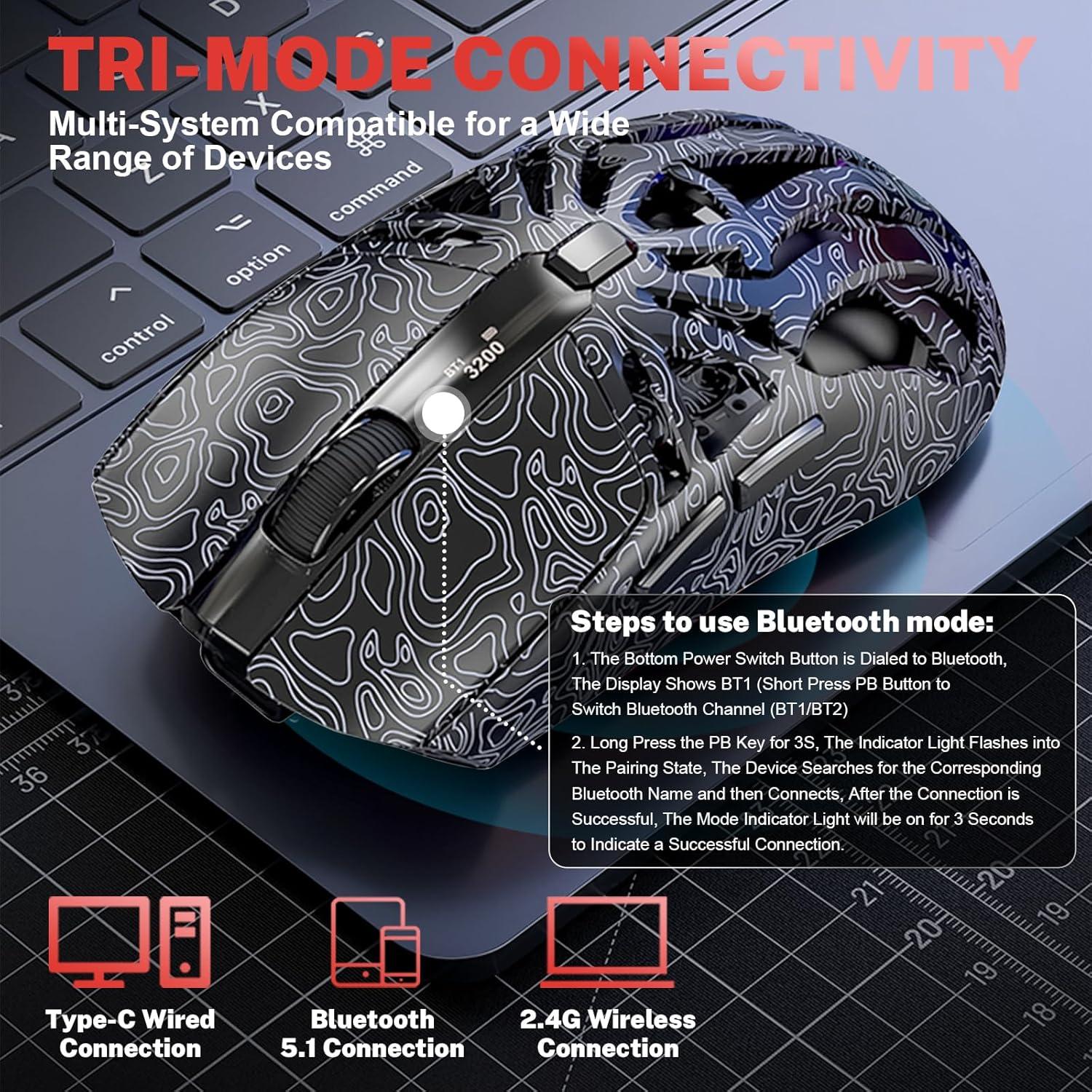 Ratón Gaming M8 Attoe Ultra-Ligero 72g RGB Dock Magnético