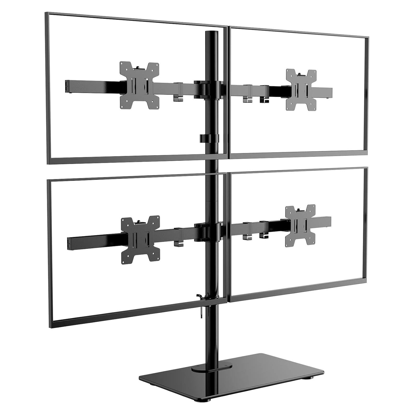 Soporte de Monitor Cuádruple WALI GMF004 Ajustable 4 Pantallas