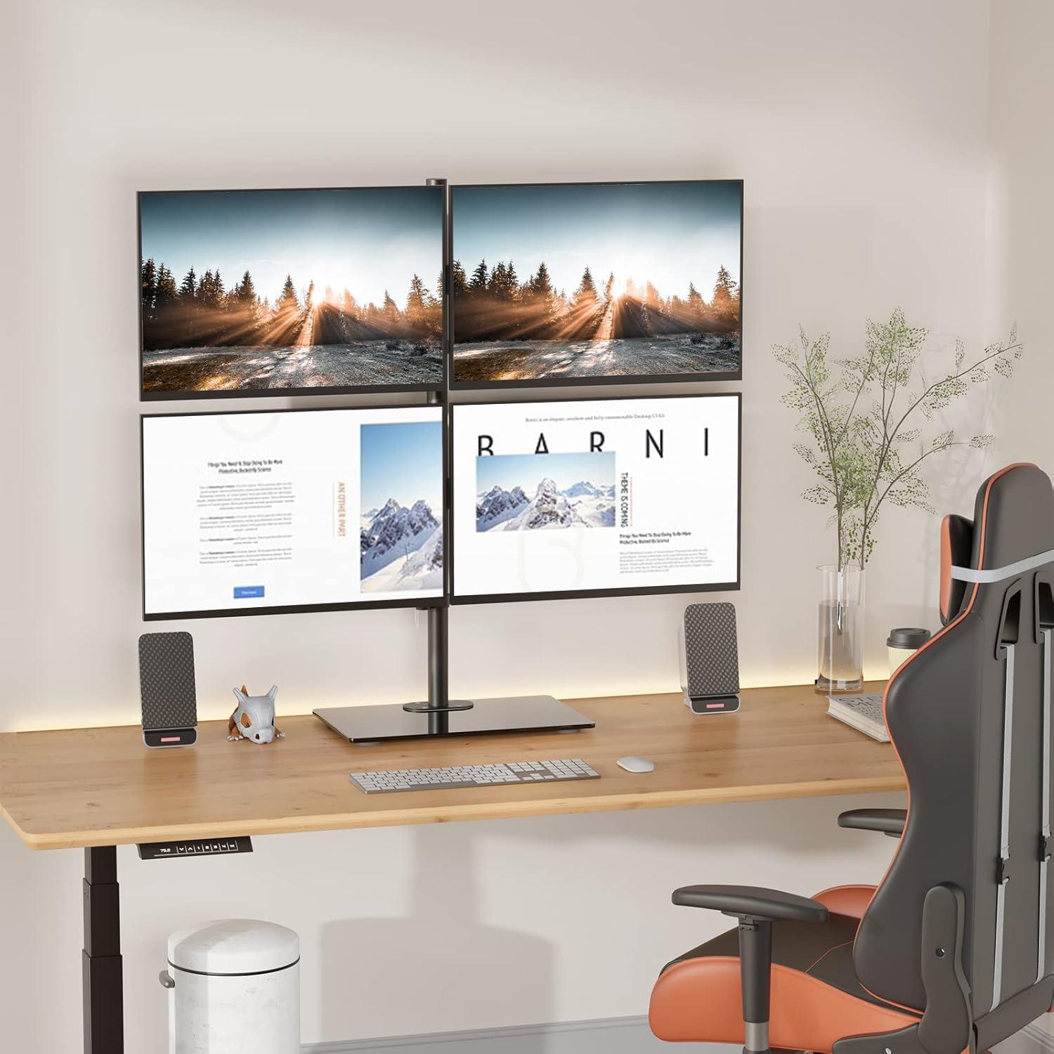 Soporte de Monitor Cuádruple WALI GMF004 Ajustable 4 Pantallas