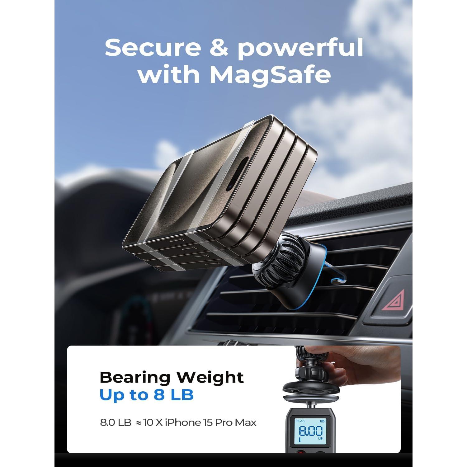 Soporte Magnético para Coche LISEN MagSafe Negro 0.14kg