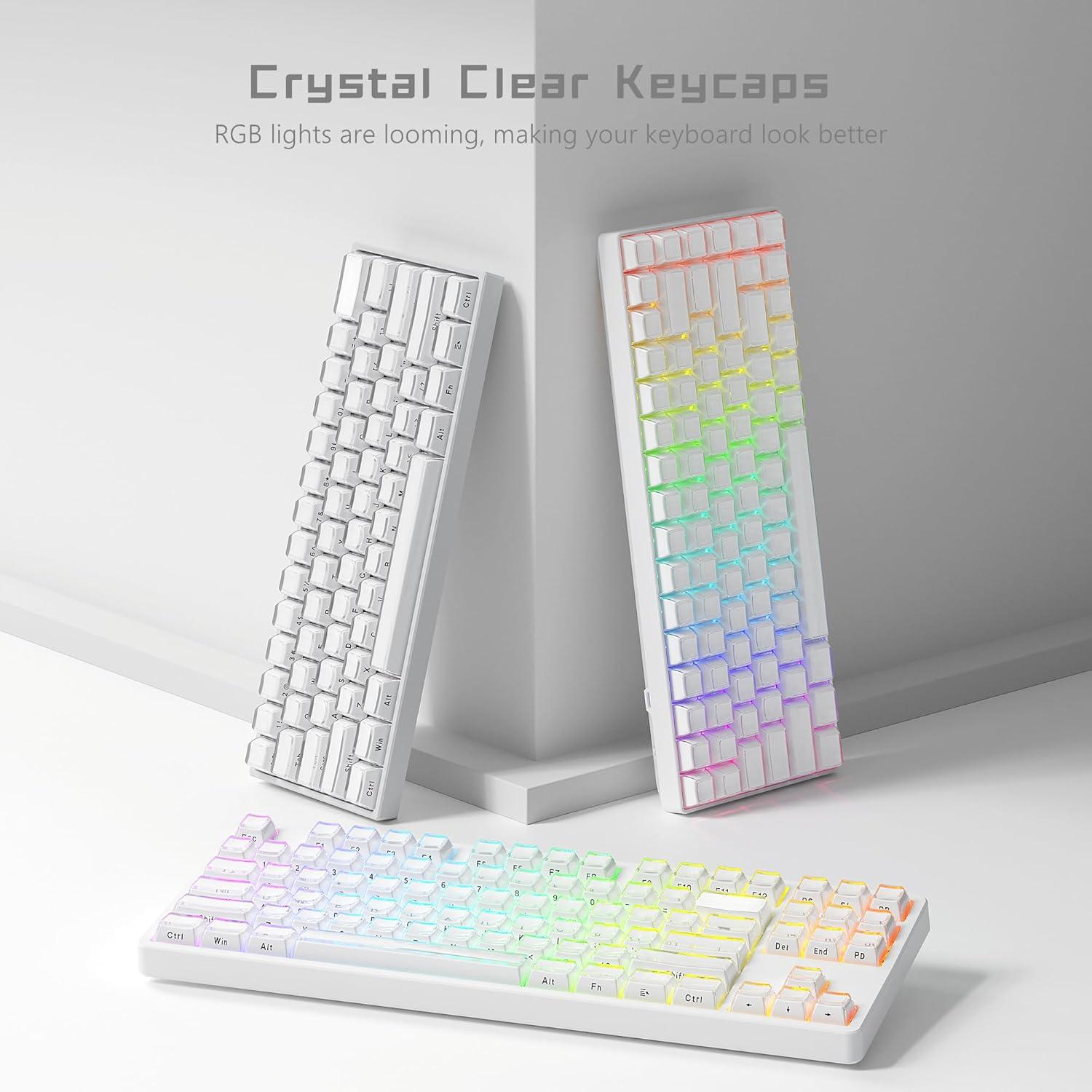 Teclas de Gel Womier 113 Piezas Cristal Blancas para Teclados MX