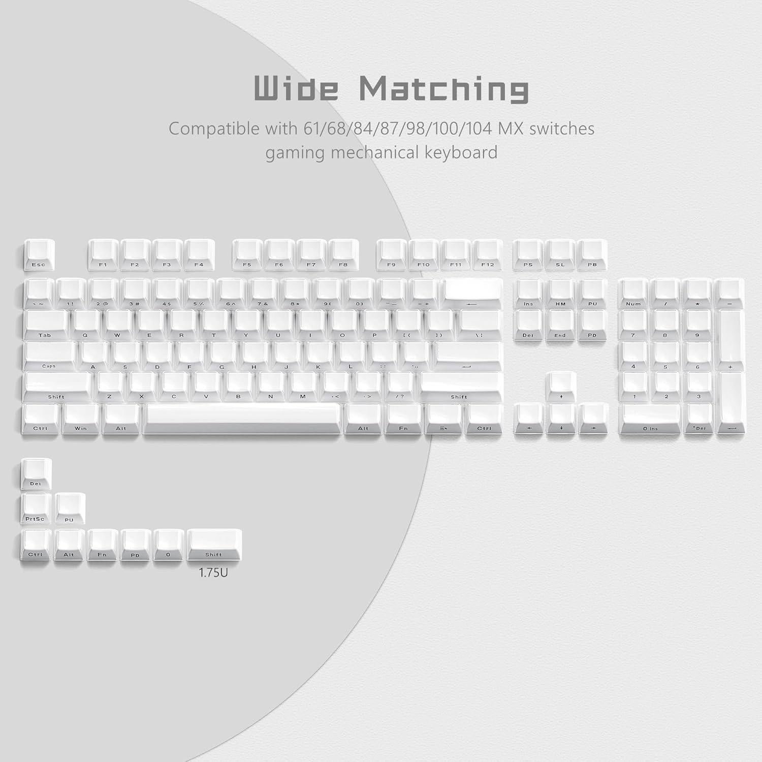 Teclas de Gel Womier 113 Piezas Cristal Blancas para Teclados MX