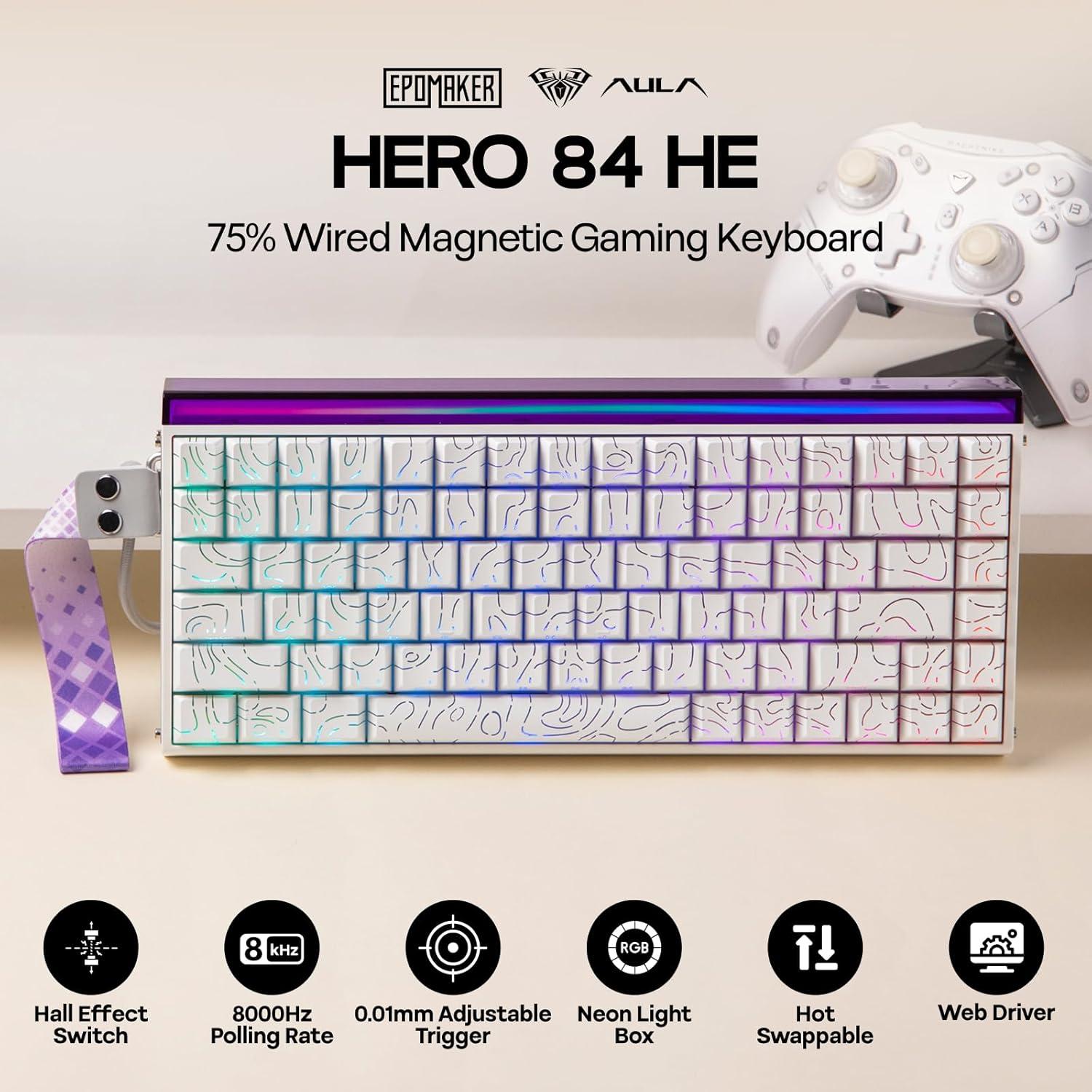 Teclado Magnético para Juegos EPOMAKER Hero84 HE RGB 75%