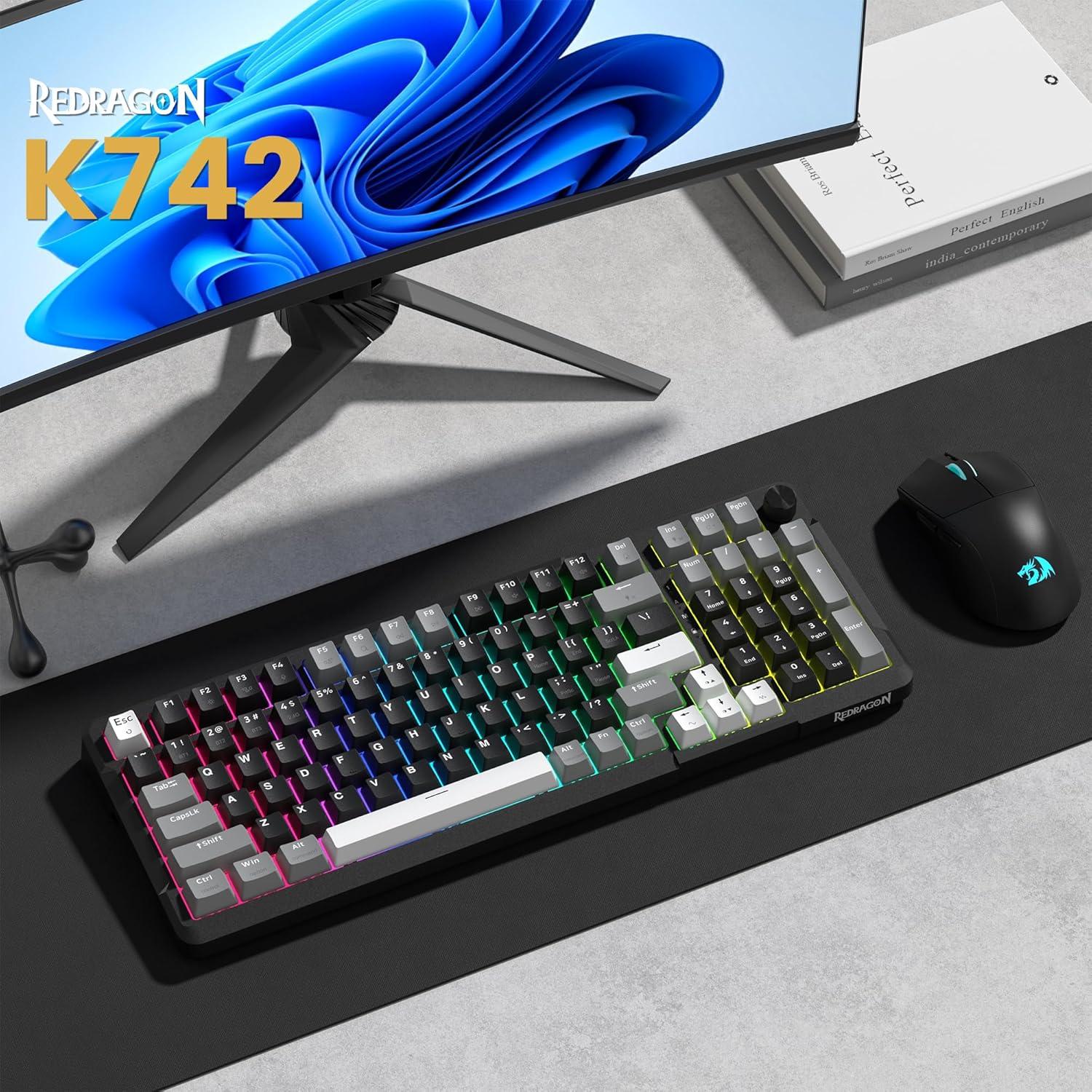 Teclado Mecánico Inalámbrico Redragon K742 RGB, Bluetooth 5.0