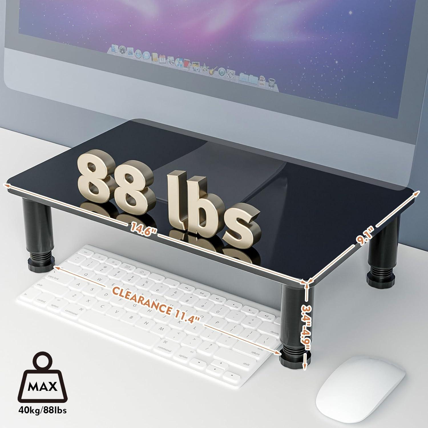 Soporte de Monitor Ajustable Xinpin Vidrio Templado Negro