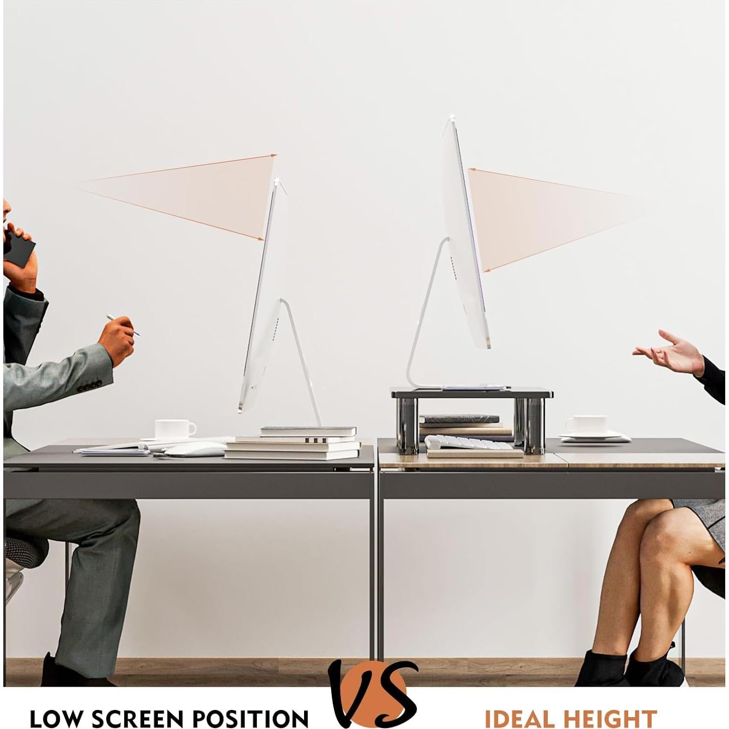 Soporte de Monitor Ajustable Xinpin Vidrio Templado Negro