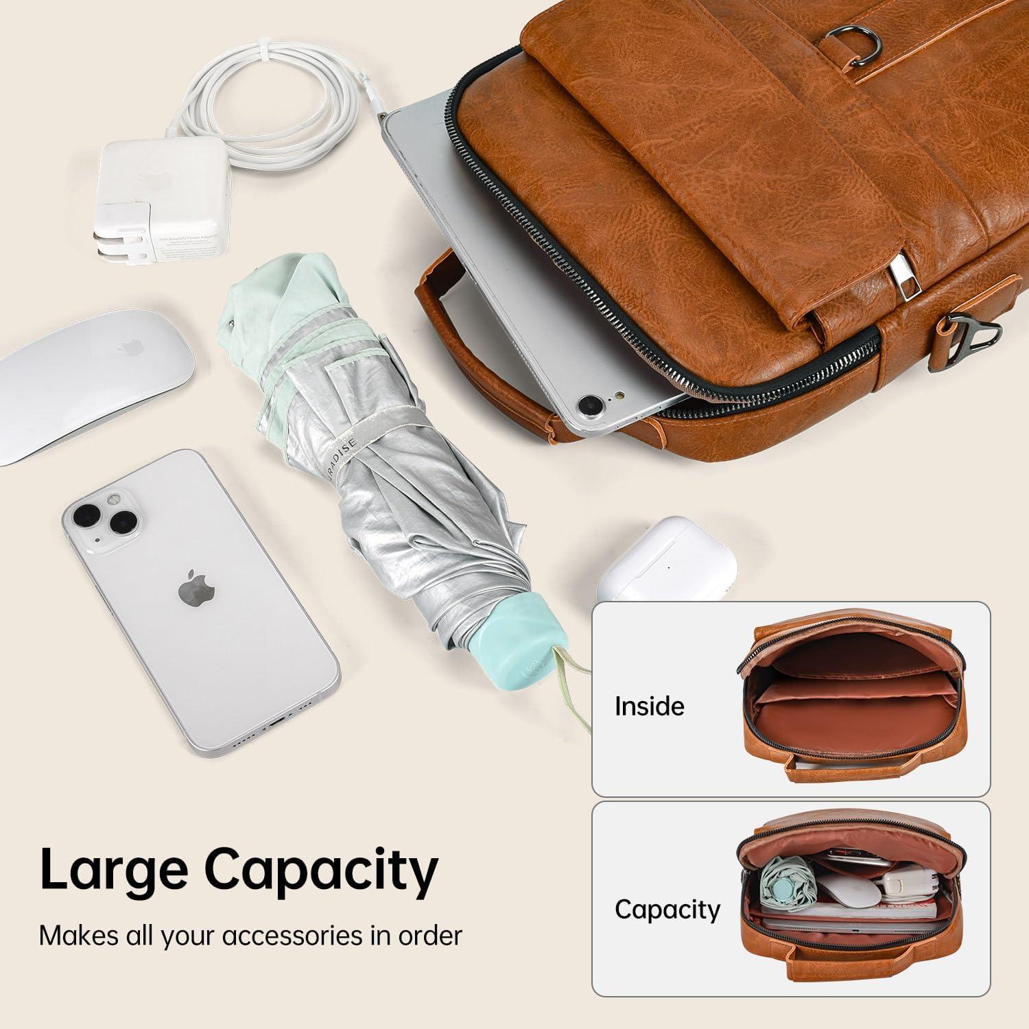 Bolsa de Hombro de Cuero para iPad Pro 11" y Air 11" - Marrón