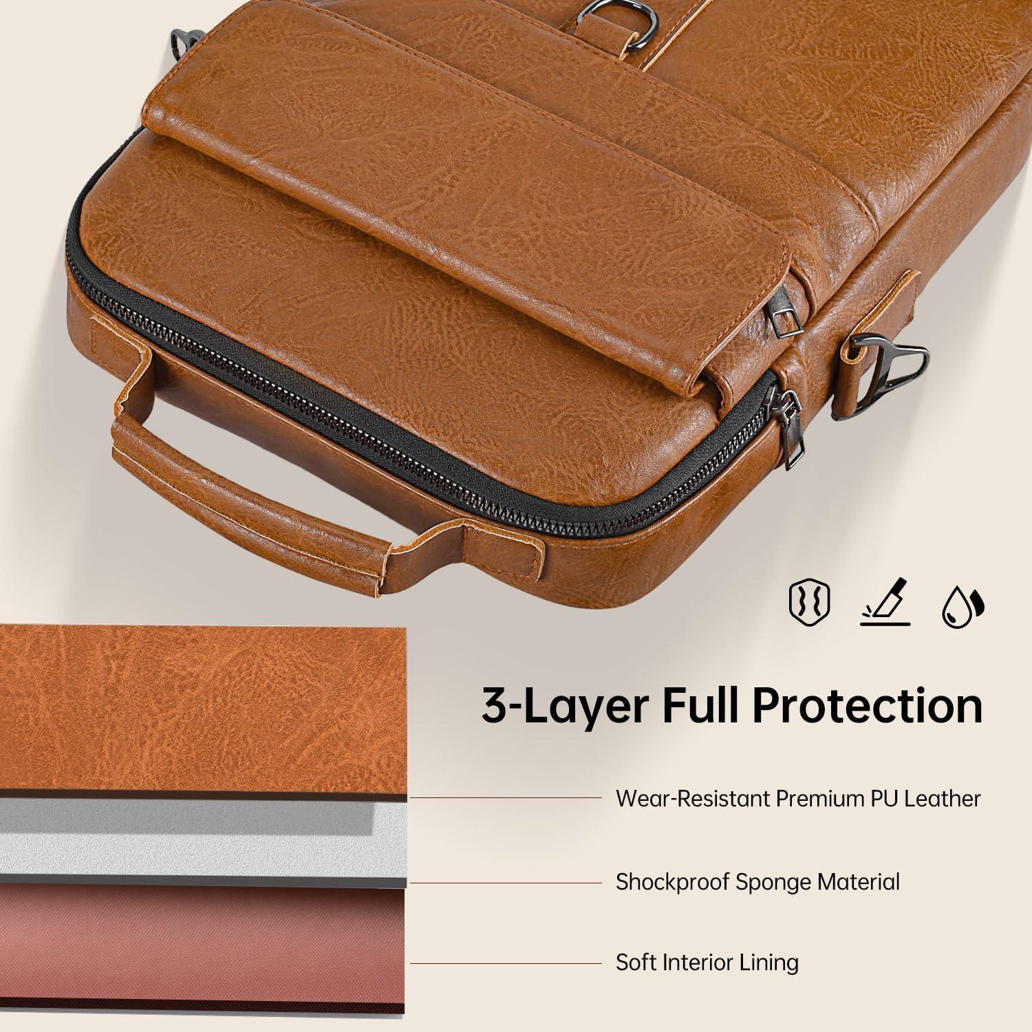 Bolsa de Hombro de Cuero para iPad Pro 11" y Air 11" - Marrón