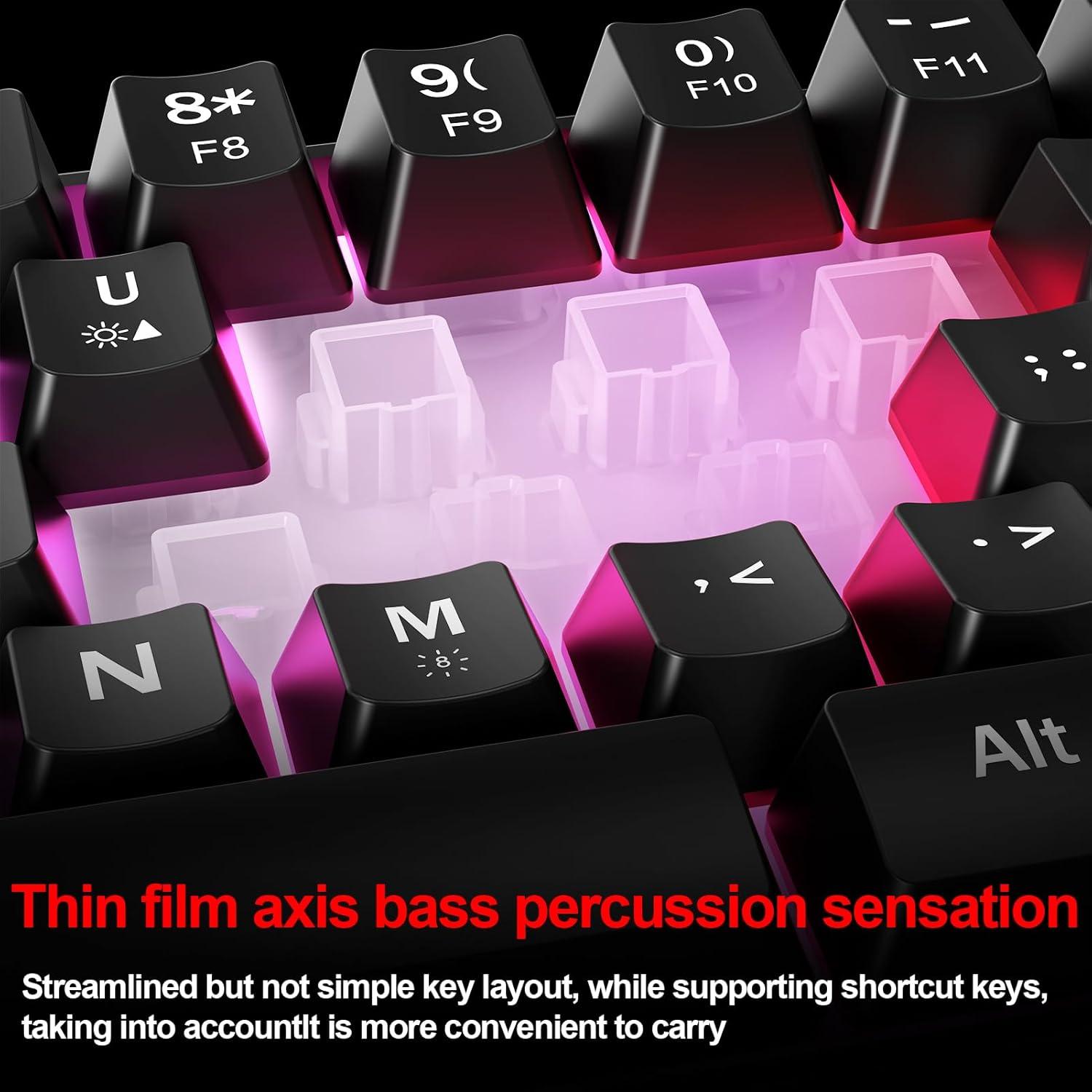 Teclado Gaming RGB Con Cable ShenTeSi G70 Mini 60% Ergonómico