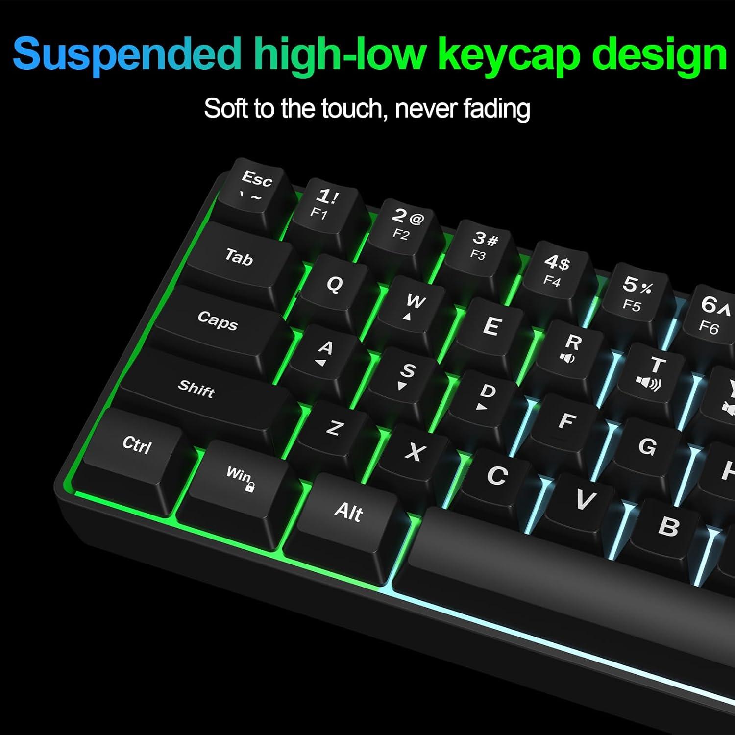 Teclado Gaming RGB Con Cable ShenTeSi G70 Mini 60% Ergonómico