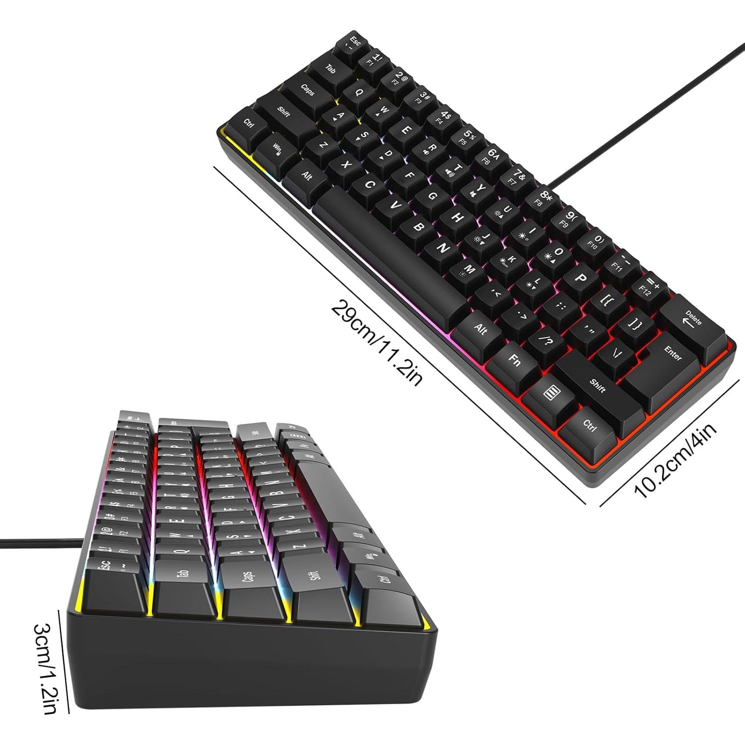 Teclado Gaming RGB Con Cable ShenTeSi G70 Mini 60% Ergonómico