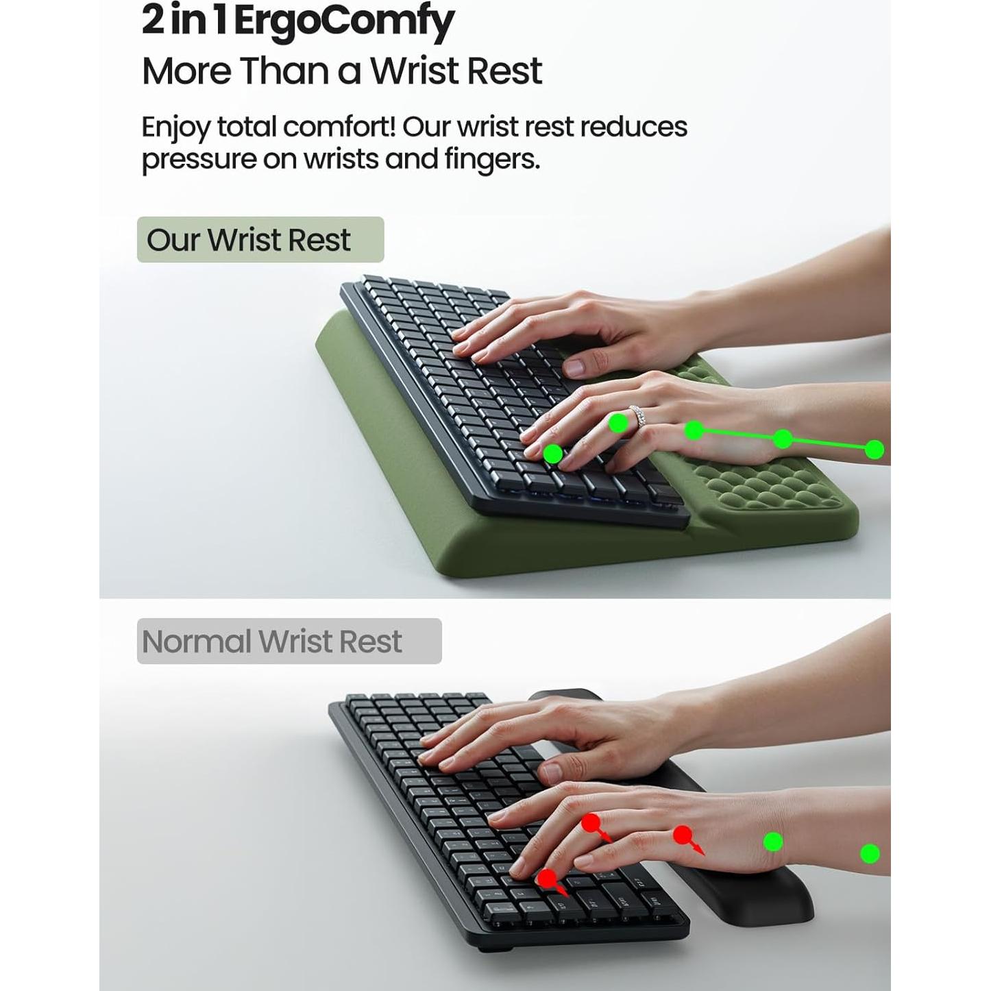 Reposa Muñecas Ergonómico Vaydeer con Soporte para Teclado