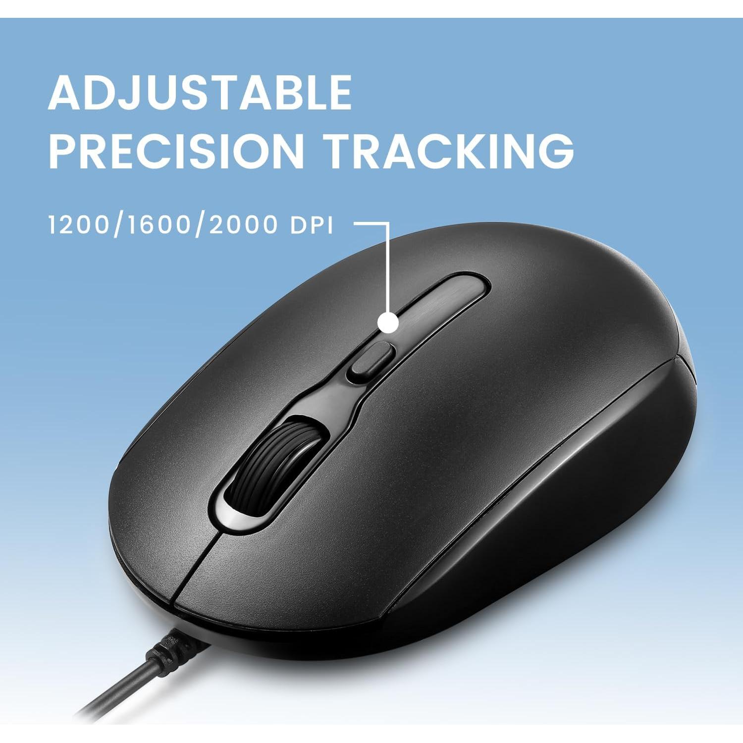 Ratón Óptico USB Perixx PERIMICE-222 Con Cable 1.8m DPI Ajustable