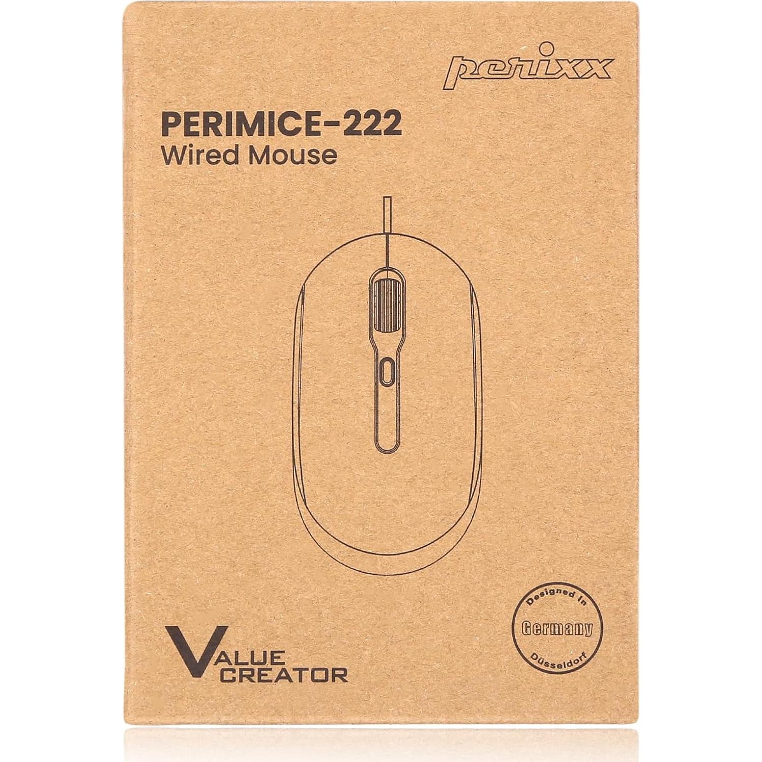 Ratón Óptico USB Perixx PERIMICE-222 Con Cable 1.8m DPI Ajustable