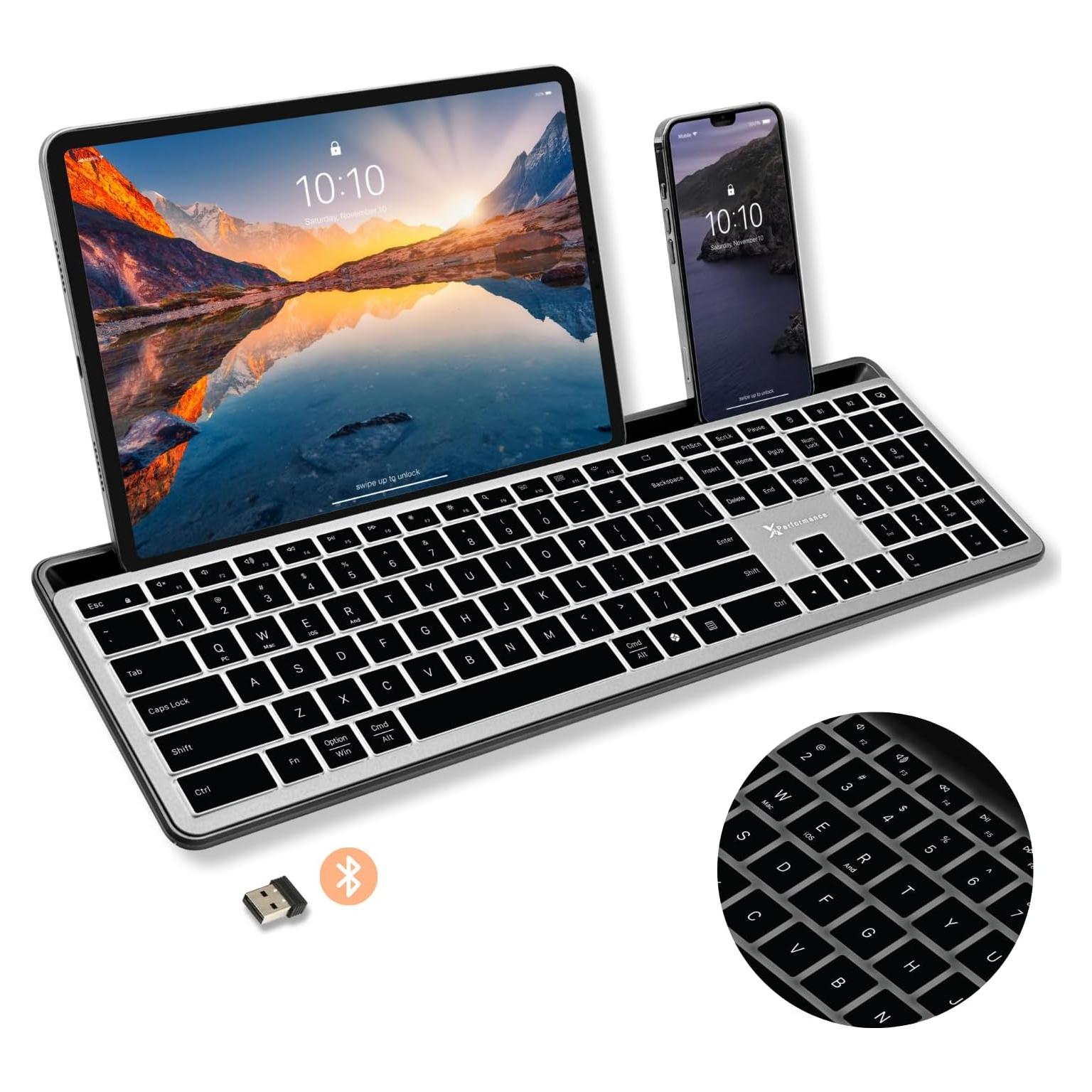 Teclado Bluetooth X9 Retroiluminado con Soporte para Teléfono