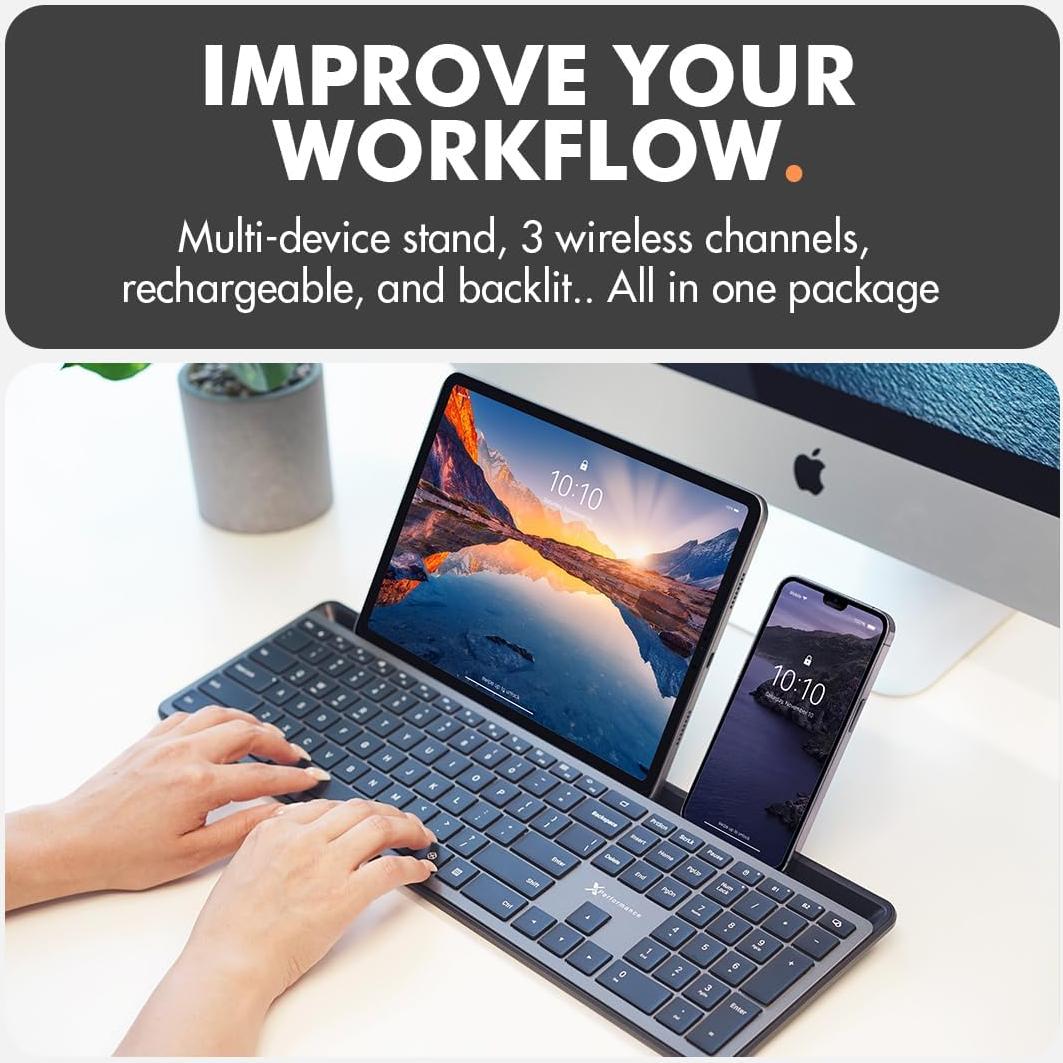 Teclado Bluetooth X9 Retroiluminado con Soporte para Teléfono