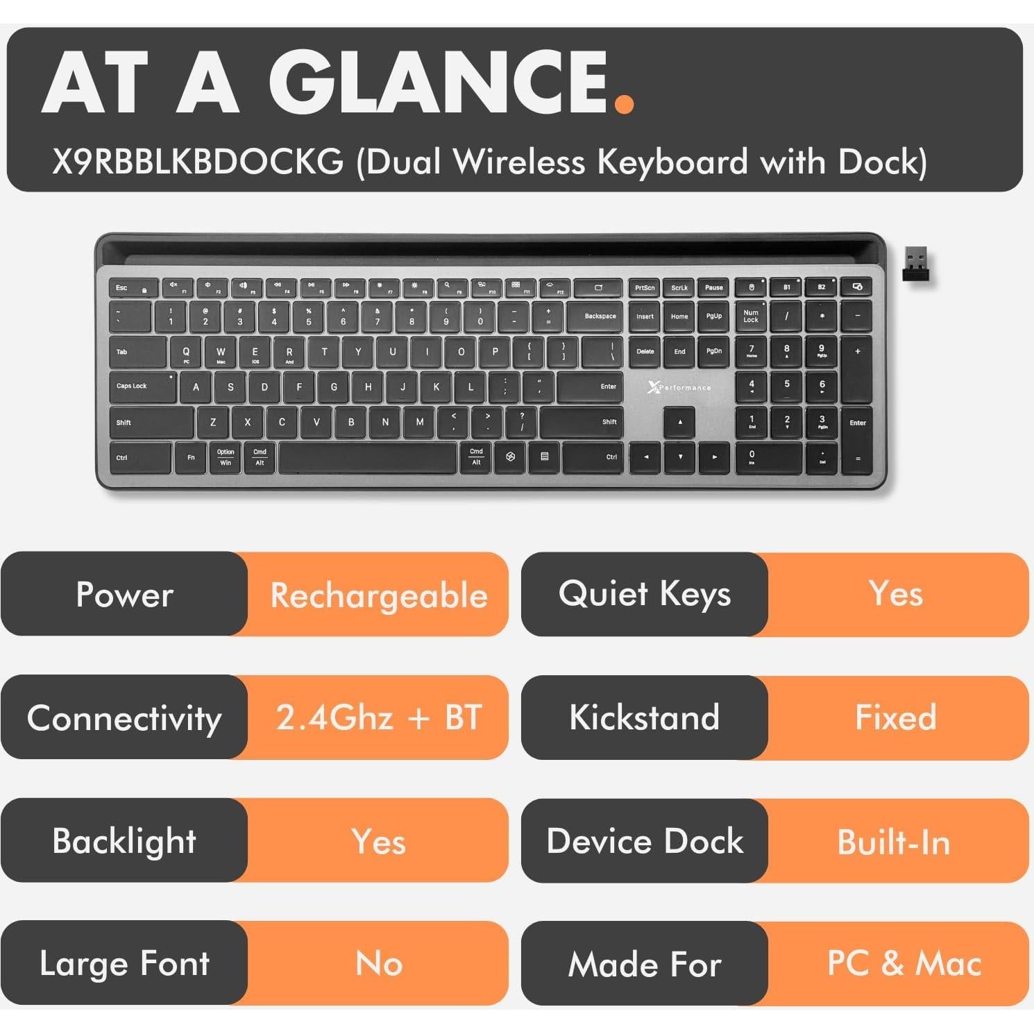 Teclado Bluetooth X9 Retroiluminado con Soporte para Teléfono