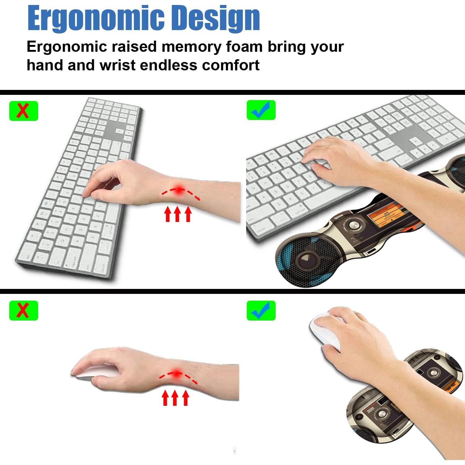 Set de Reposamuñecas Ergonómico 4 en 1 stmedazm Vintage