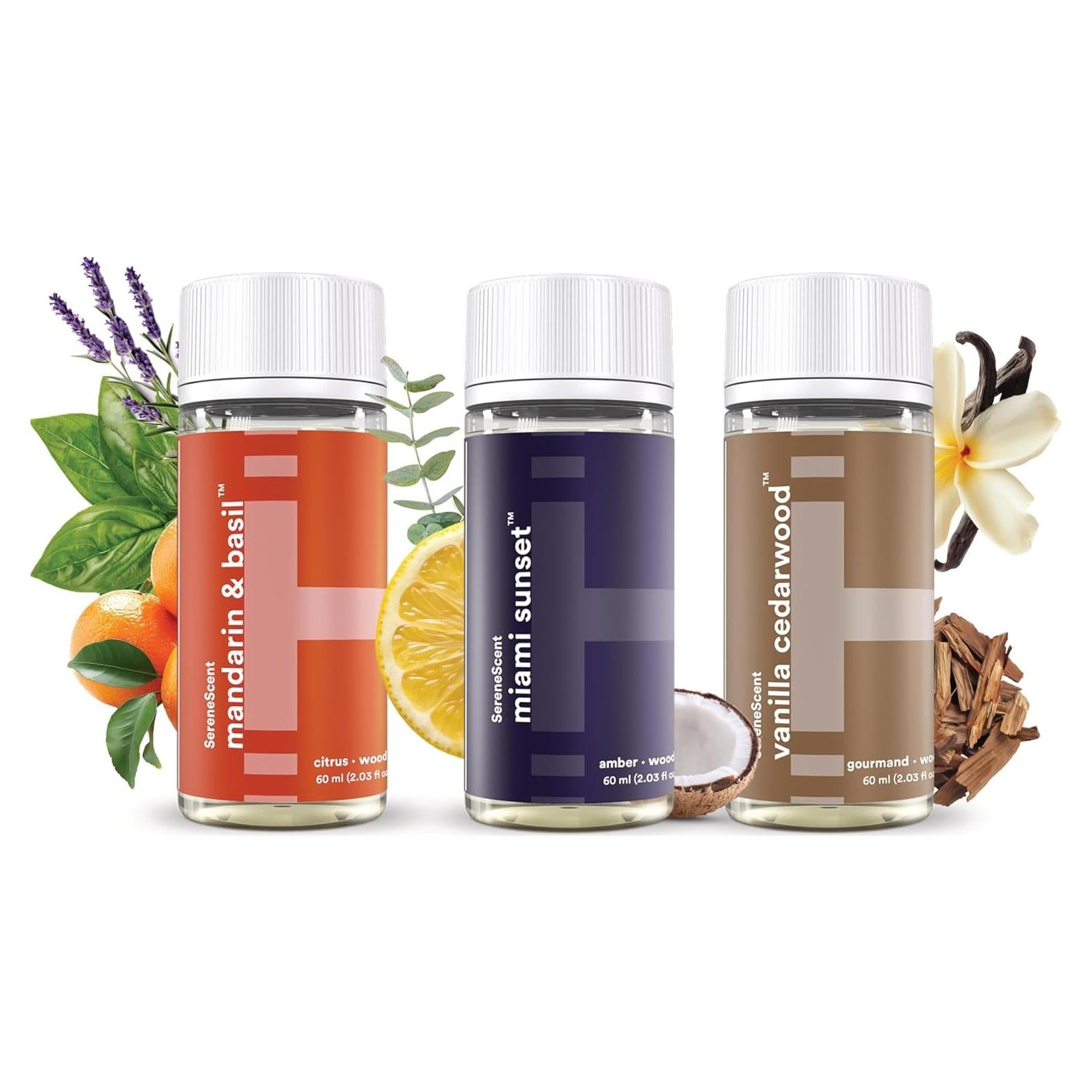 Aceites Esenciales Aromáticos Homedics 3-Pack 60ml - Albahaca, Atardecer, Cedro Vainilla