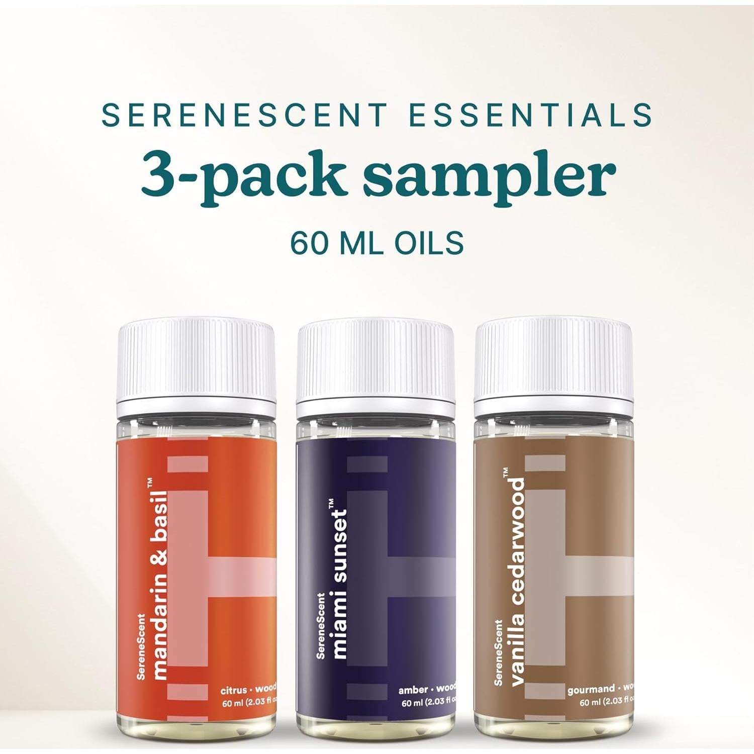 Aceites Esenciales Aromáticos Homedics 3-Pack 60ml - Albahaca, Atardecer, Cedro Vainilla