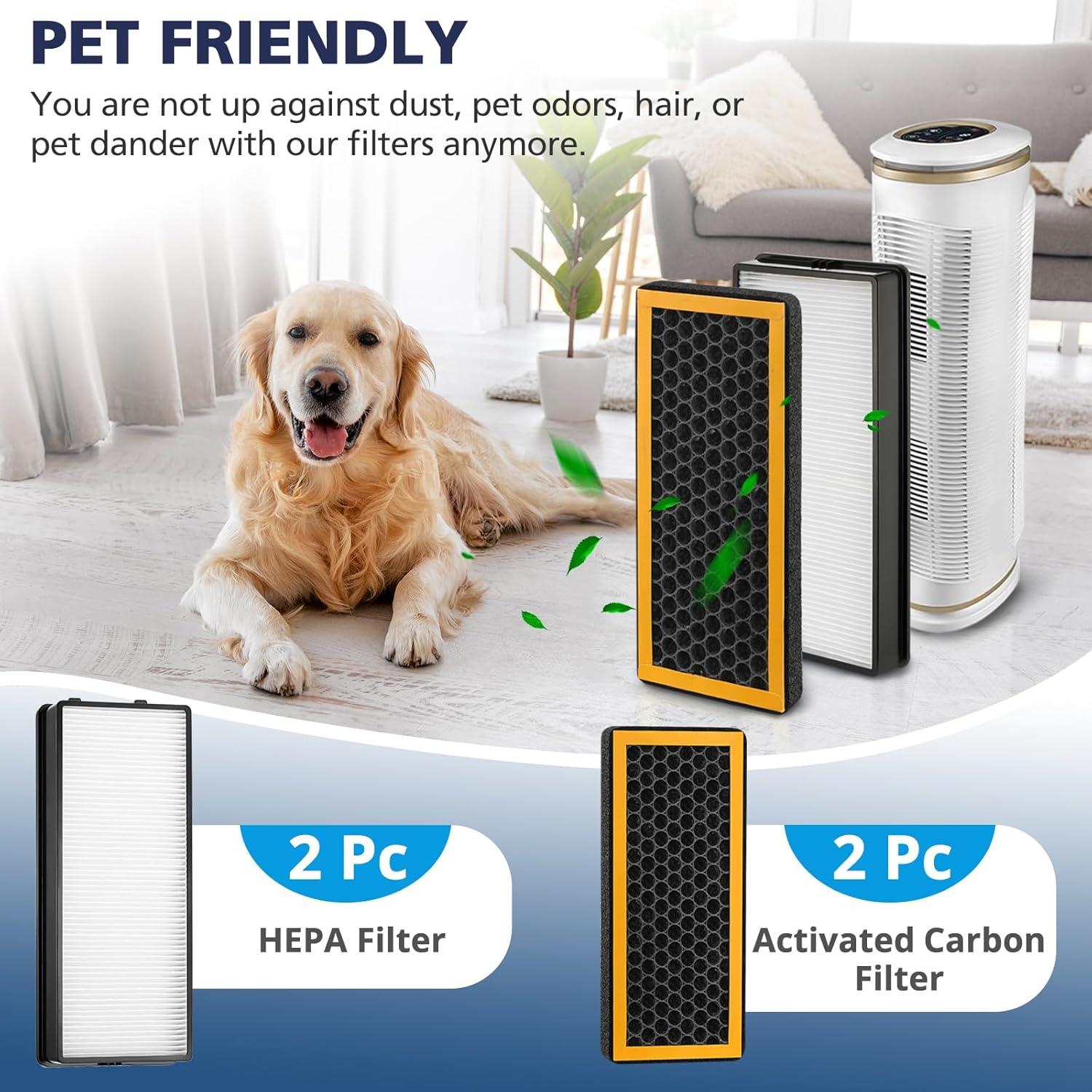 Paquete de 4 Filtros de Reemplazo HoMedics AT-PET01/02/AR-45