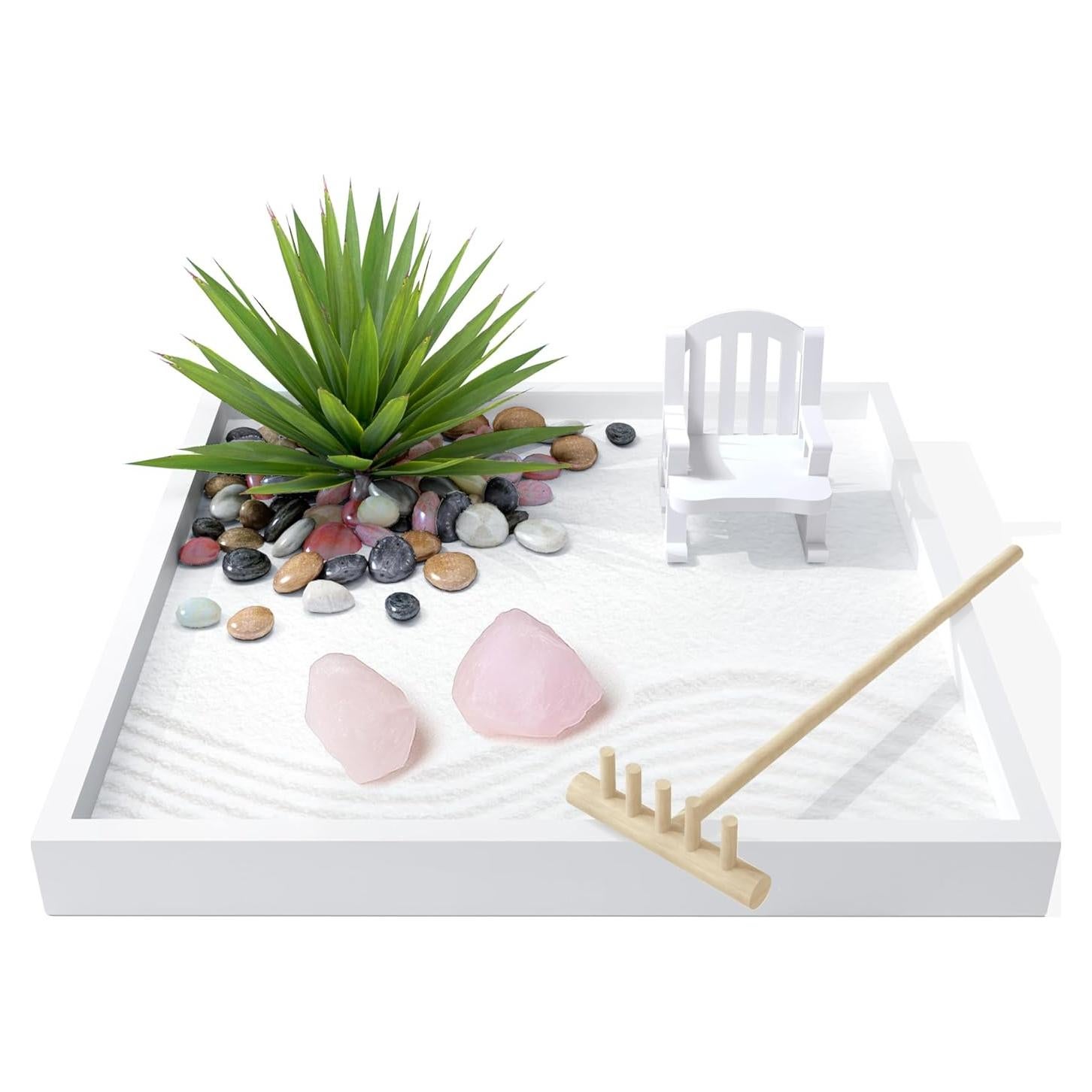 Jardín Zen de Escritorio Cularve Blanco Moderno con Cristales