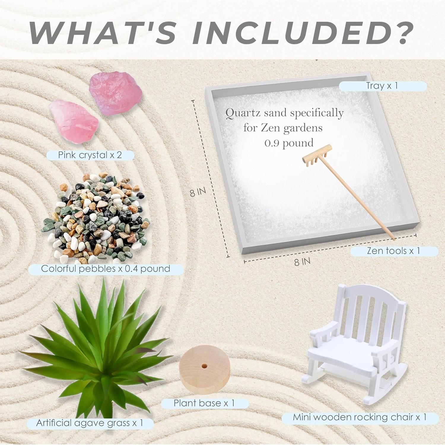 Jardín Zen de Escritorio Cularve Blanco Moderno con Cristales