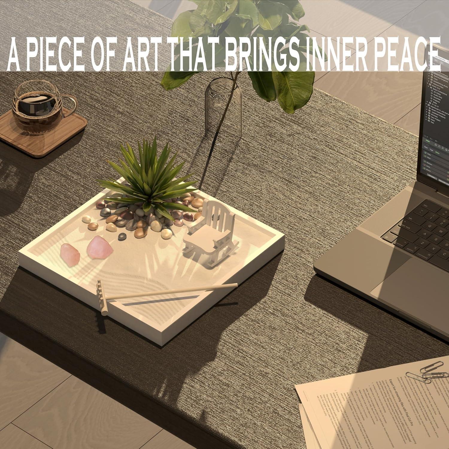 Jardín Zen de Escritorio Cularve Blanco Moderno con Cristales