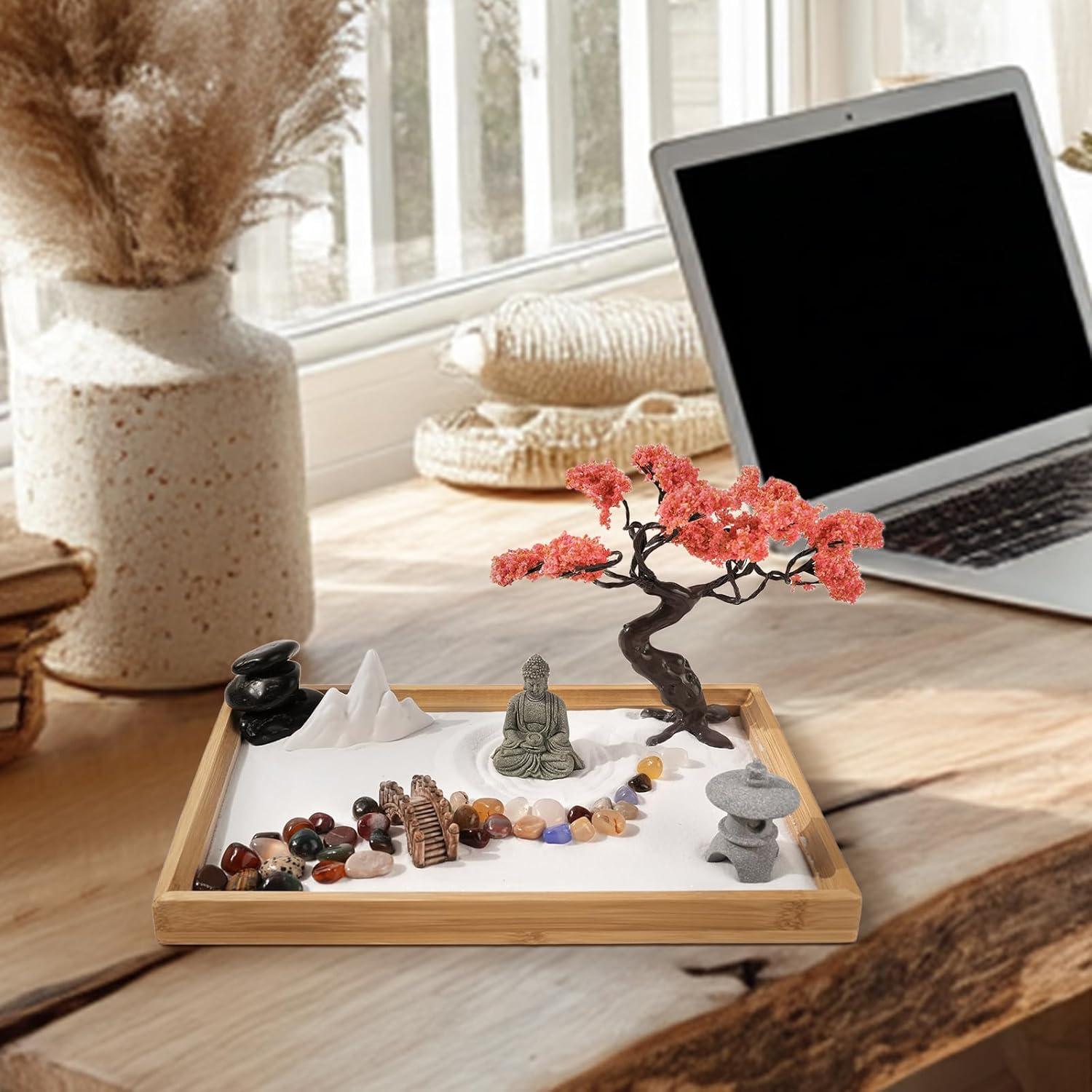 Jardín Zen FOLKOR LIFE 28x19cm con Bonsái y Buda