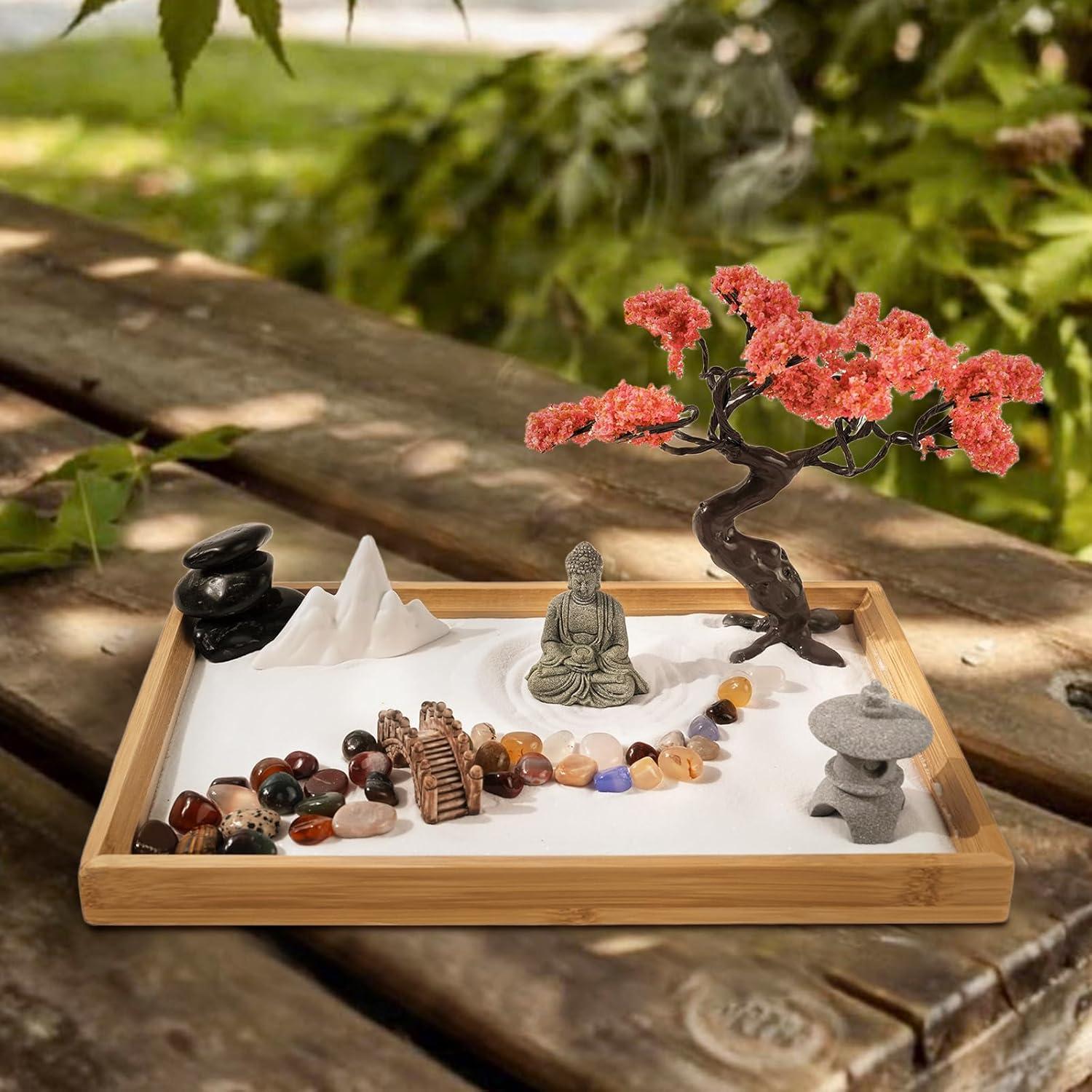 Jardín Zen FOLKOR LIFE 28x19cm con Bonsái y Buda