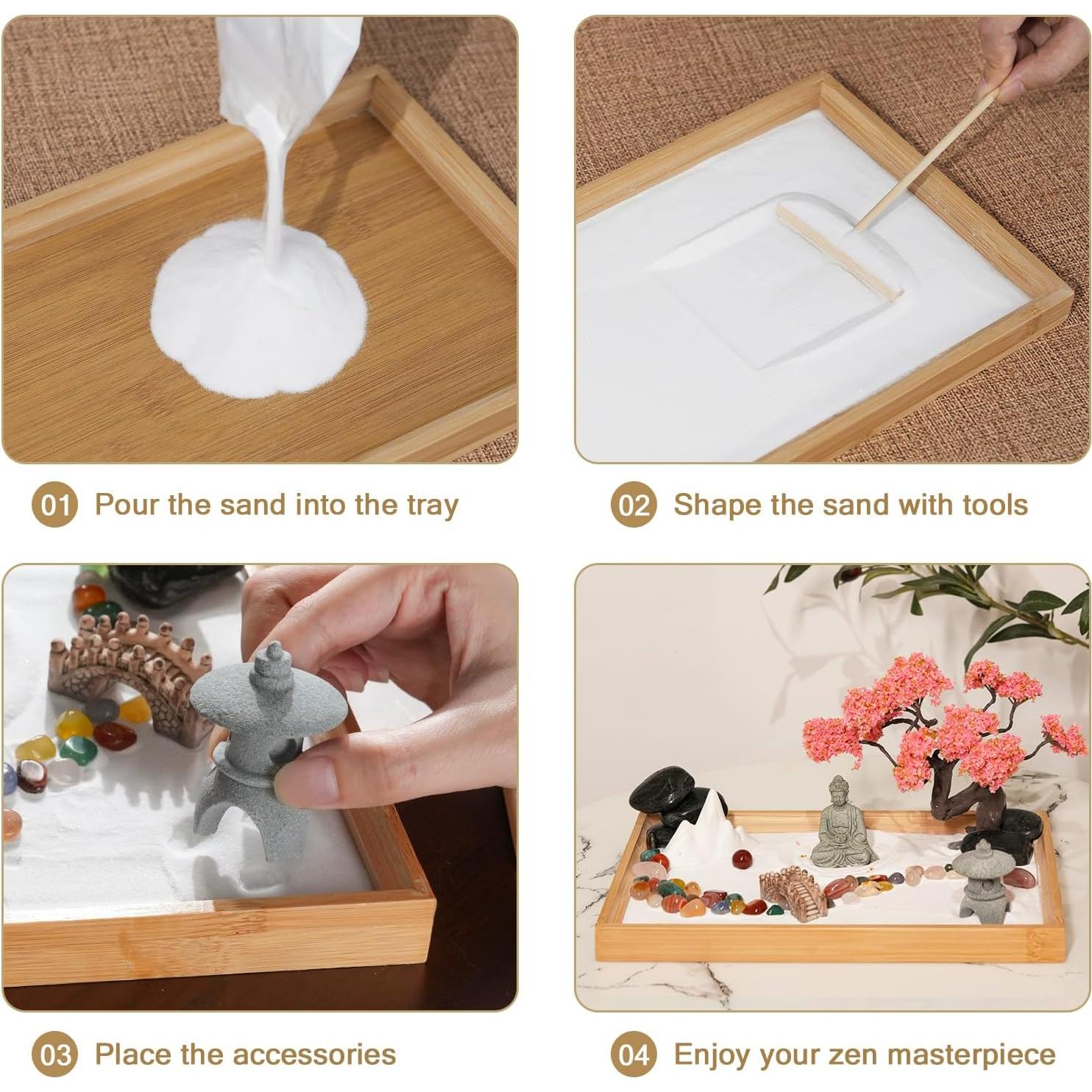 Jardín Zen FOLKOR LIFE 28x19cm con Bonsái y Buda