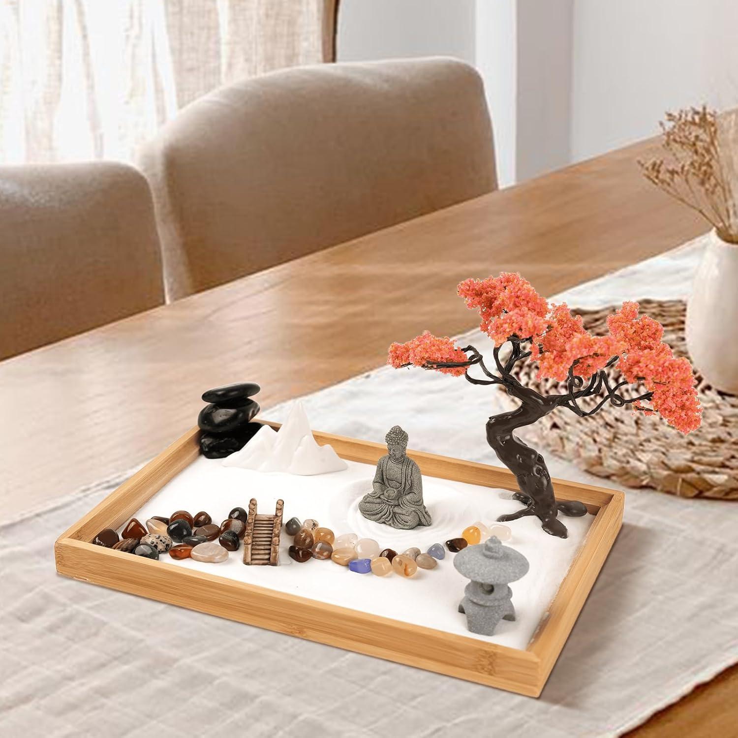 Jardín Zen FOLKOR LIFE 28x19cm con Bonsái y Buda