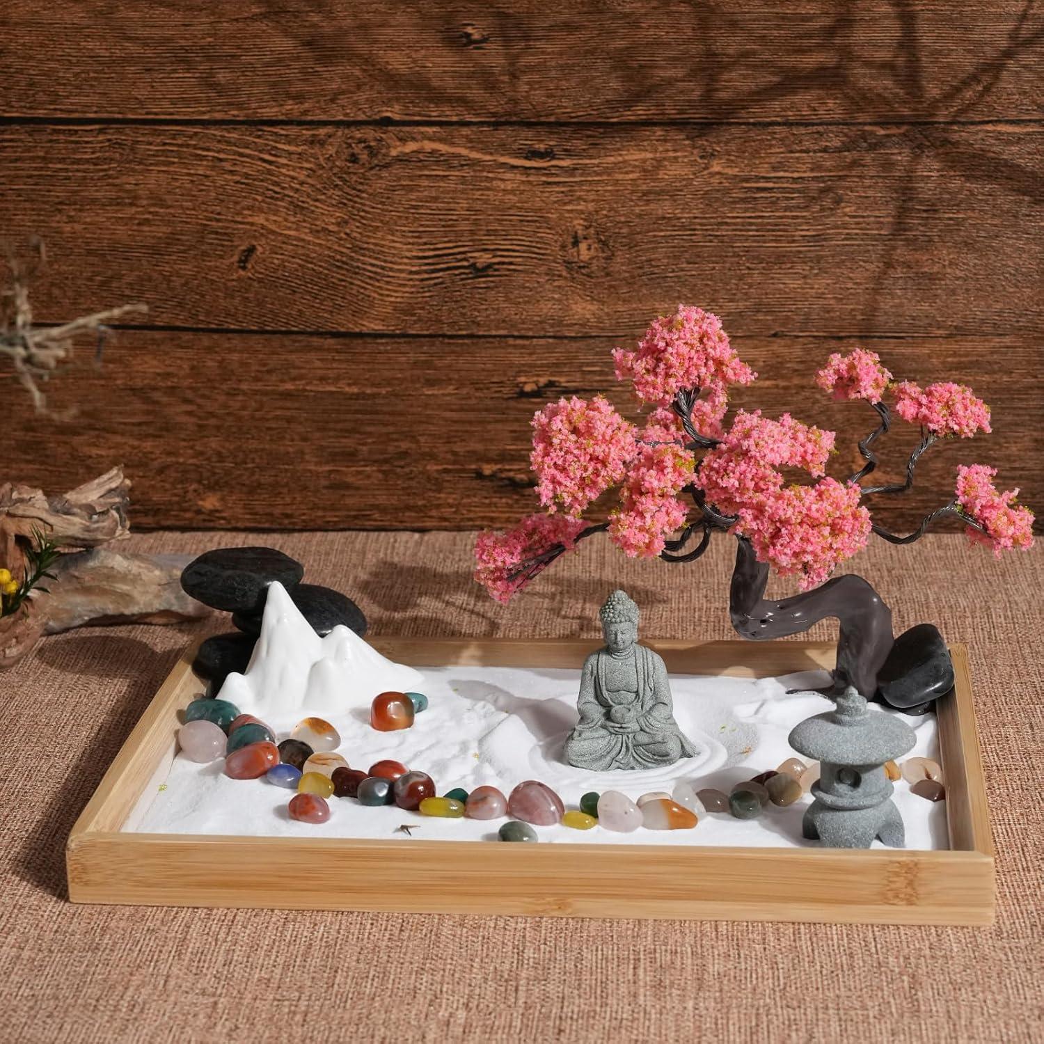 Jardín Zen FOLKOR LIFE 28x19cm con Bonsái y Buda