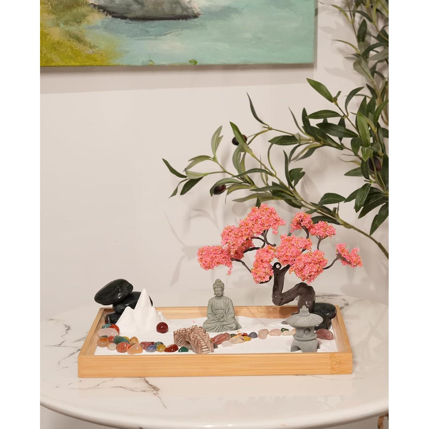 Jardín Zen FOLKOR LIFE 28x19cm con Bonsái y Buda