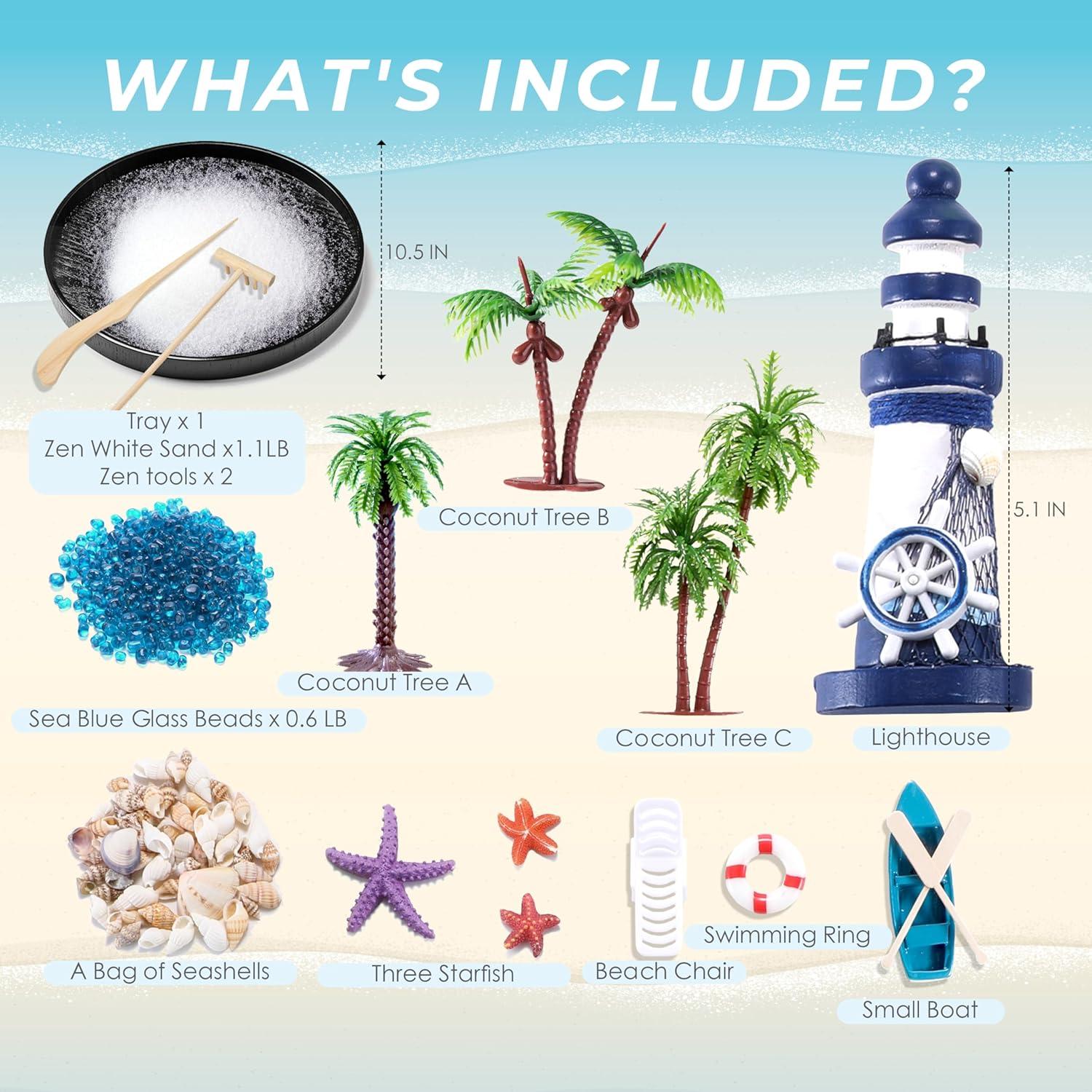 Kit Jardín Zen Cularve Playa 26.67 cm Alivio Estrés