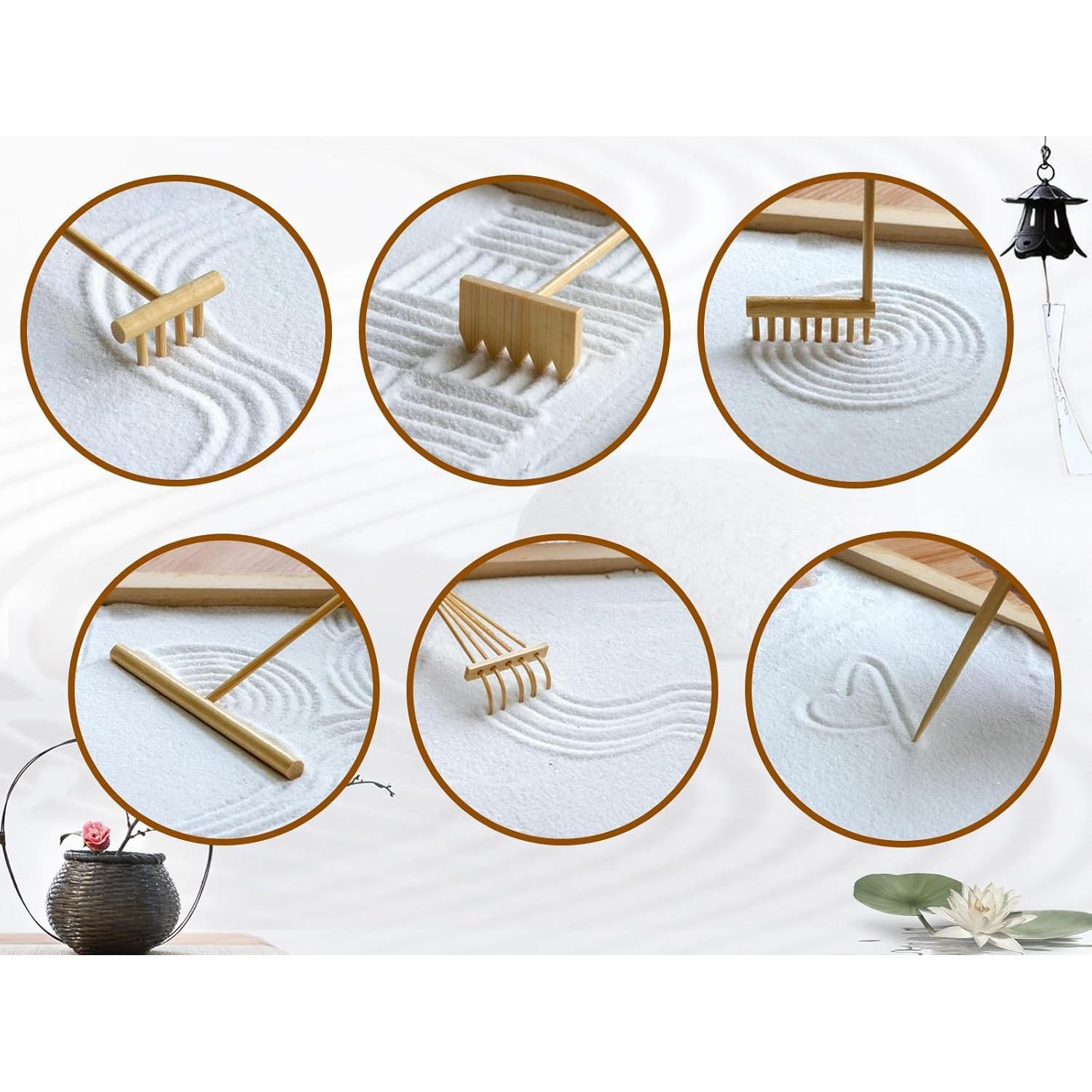 Juego de Rastrillos Zen de Bambú 6PCS - JJJ Arts