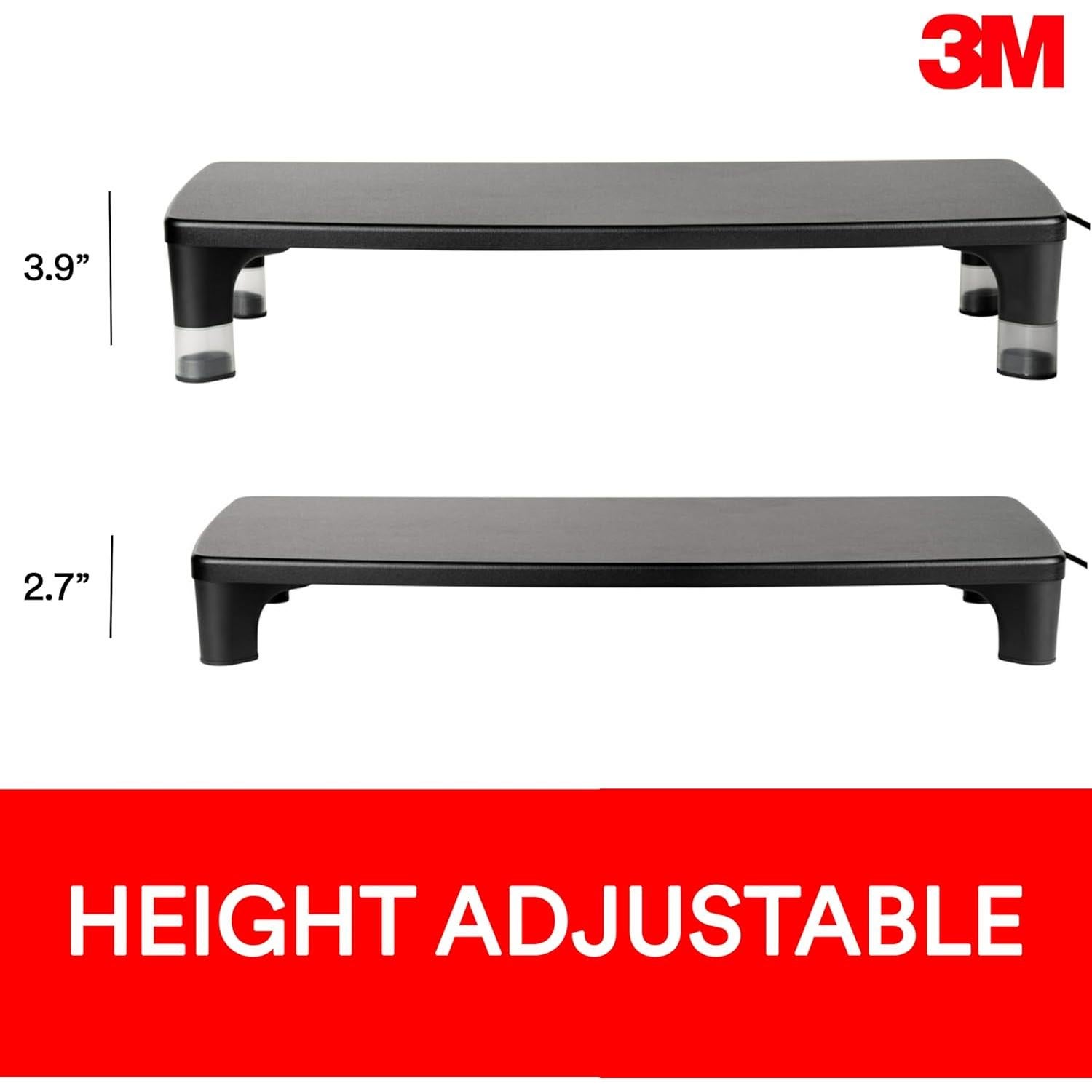 Soporte de Monitor 3M Ajustable con Hub USB 4 Puertos