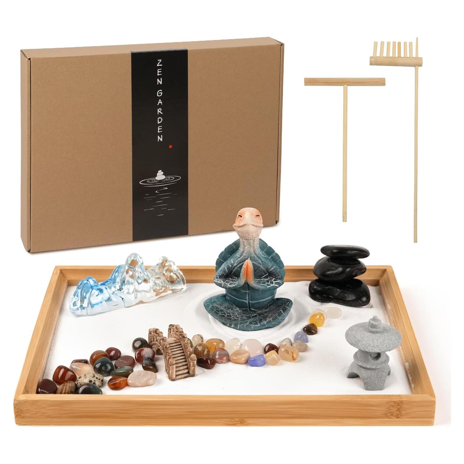 Jardín Zen de Arena FOLKOR LIFE 28x19cm Tortuga Meditativa