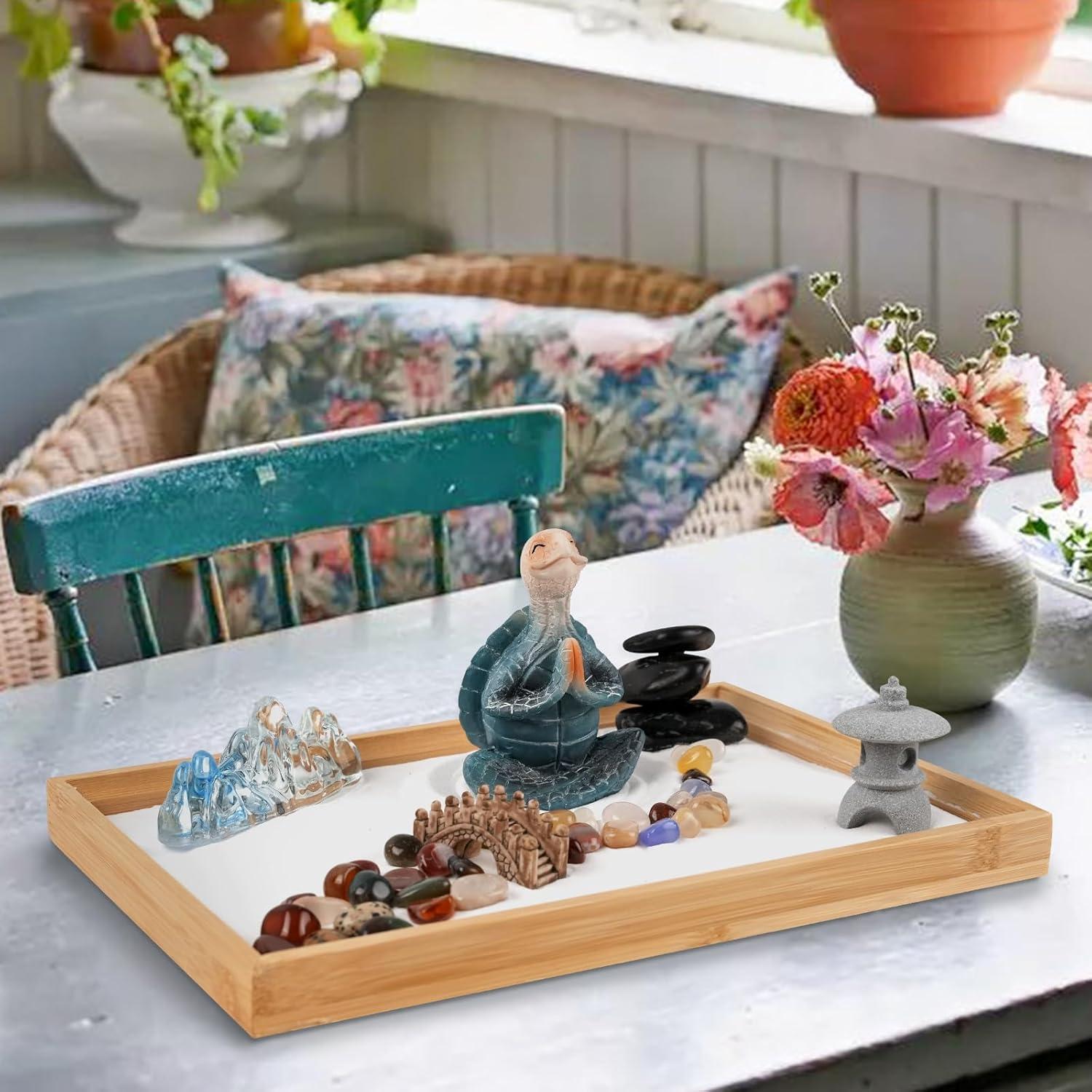 Jardín Zen de Arena FOLKOR LIFE 28x19cm Tortuga Meditativa