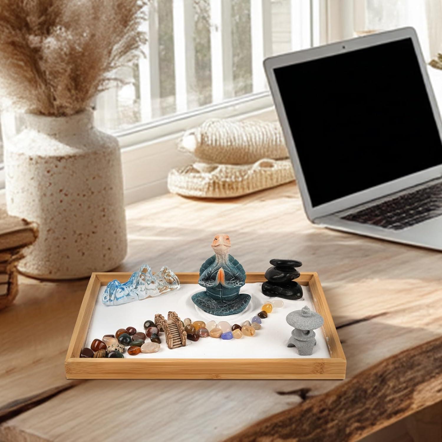 Jardín Zen de Arena FOLKOR LIFE 28x19cm Tortuga Meditativa