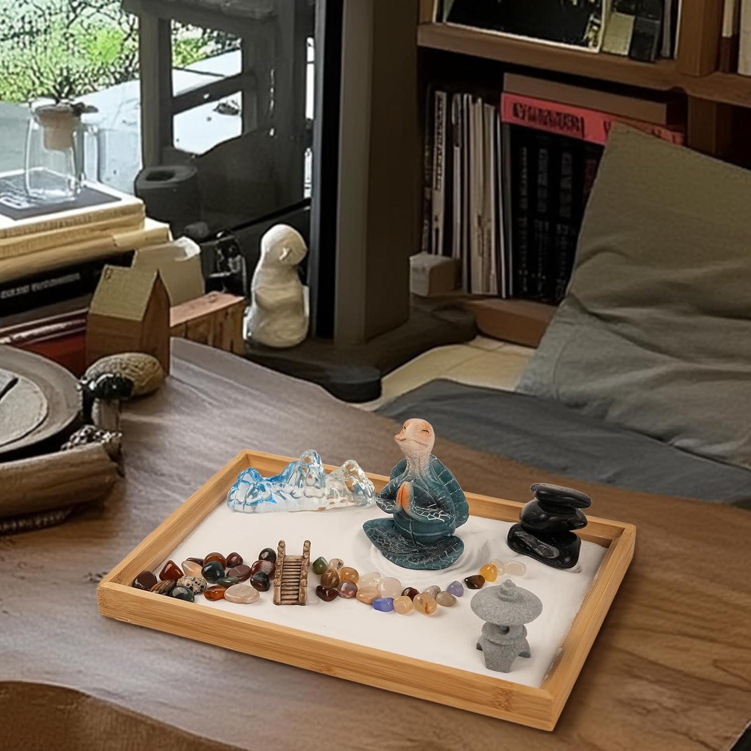 Jardín Zen de Arena FOLKOR LIFE 28x19cm Tortuga Meditativa