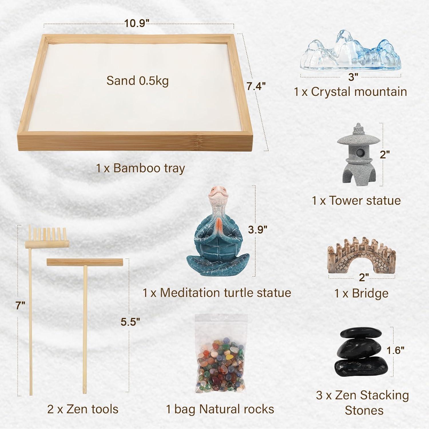 Jardín Zen de Arena FOLKOR LIFE 28x19cm Tortuga Meditativa