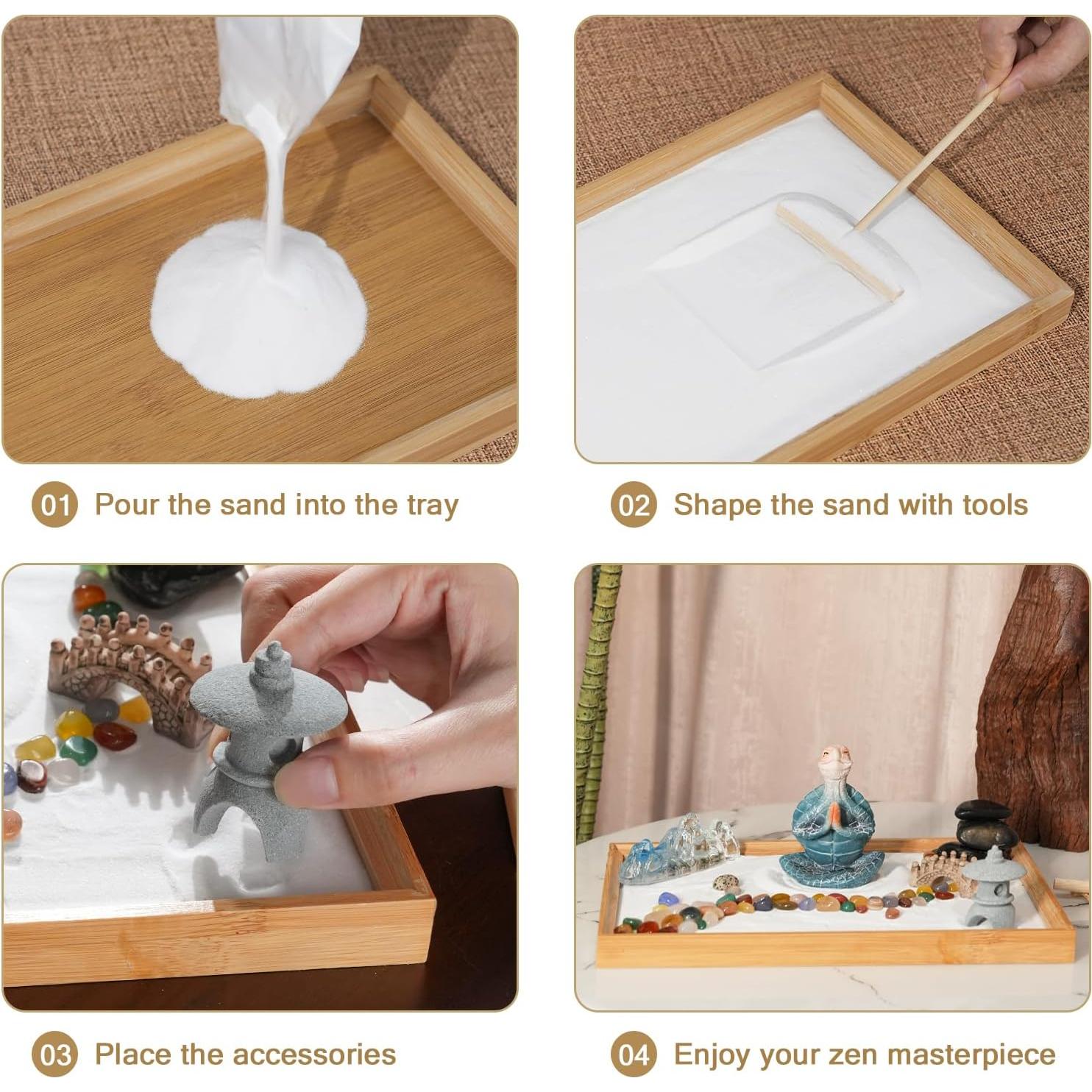 Jardín Zen de Arena FOLKOR LIFE 28x19cm Tortuga Meditativa