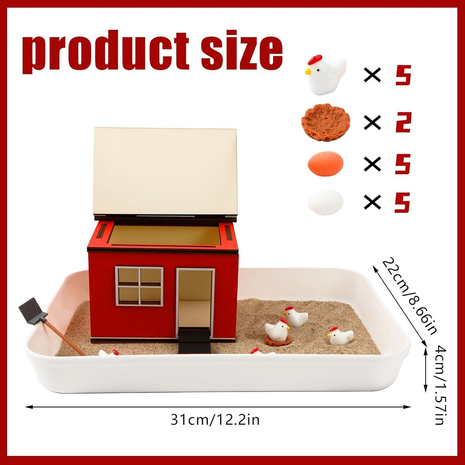 Kit de Jardín Zen CypherX con Bandeja de Arena y Gallinas