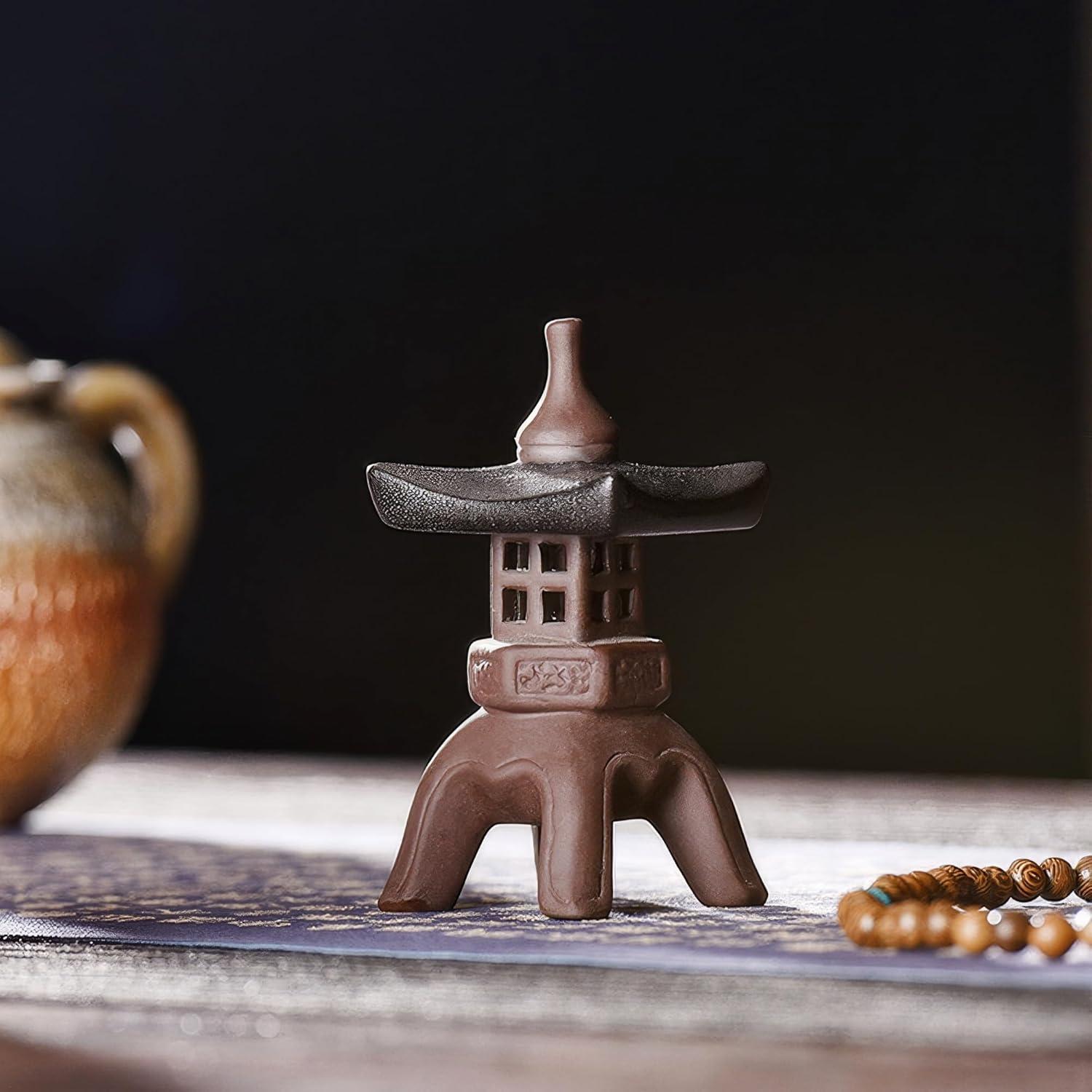 Linterna de Jardín Cerámica Chiorgone Pagoda Oriental 4.3x8.6 cm