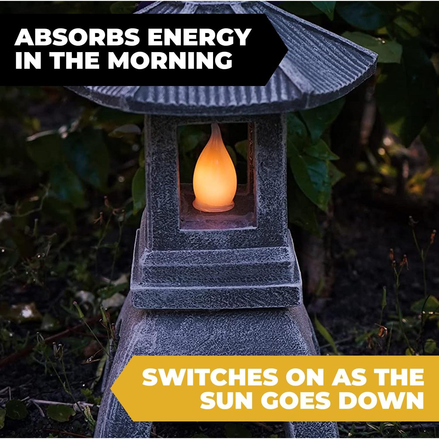 Estatua Solar de Jardín VP Home Pagoda Tranquila 30.48 cm